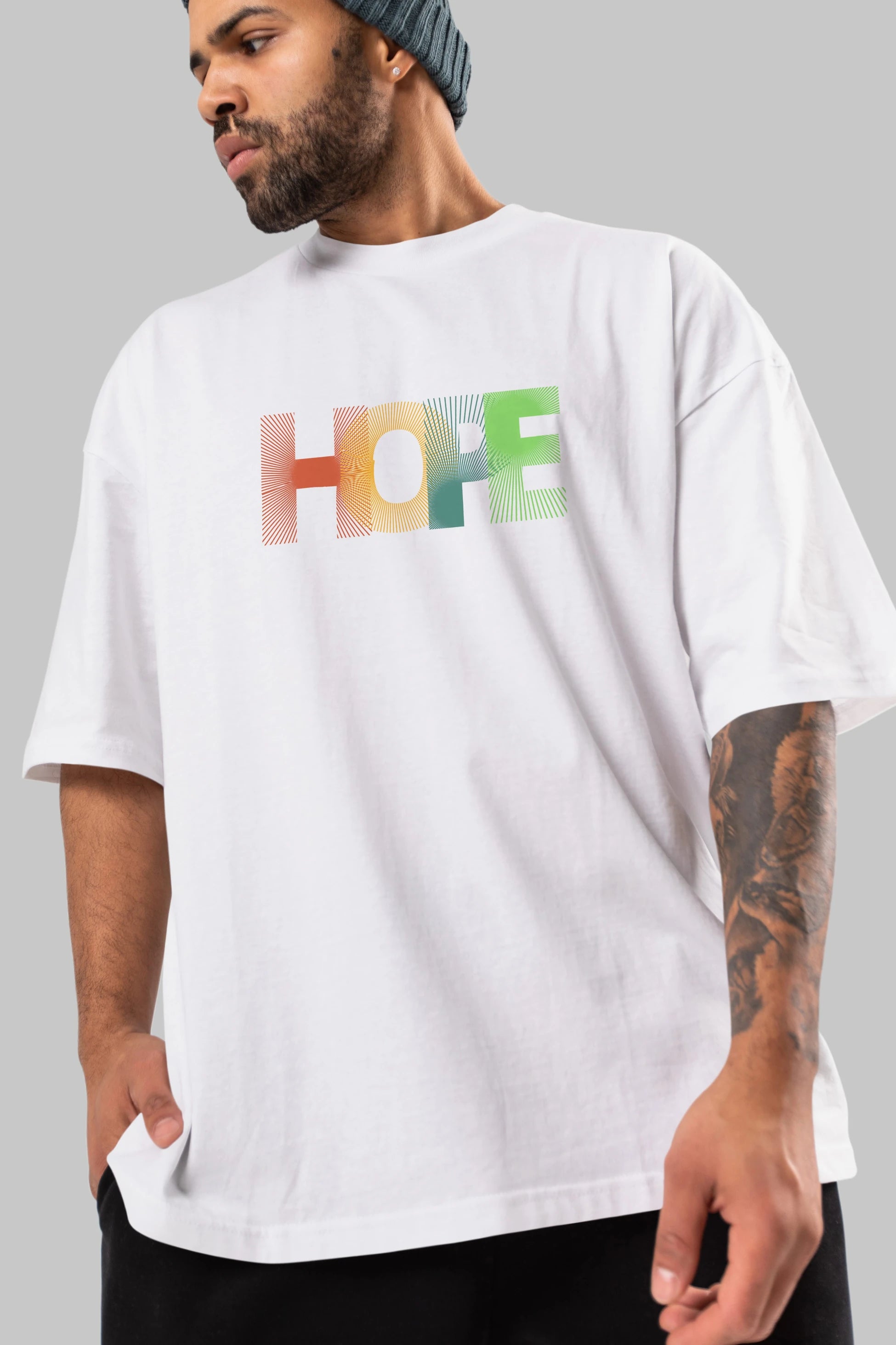 Hope Ön Baskılı Oversize t-shirt Erkek Kadın Unisex