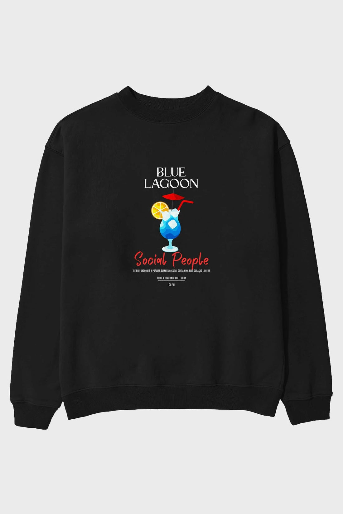 Blue Lagoon ön Baskılı Oversize Sweatshirt Erkek Kadın Unisex