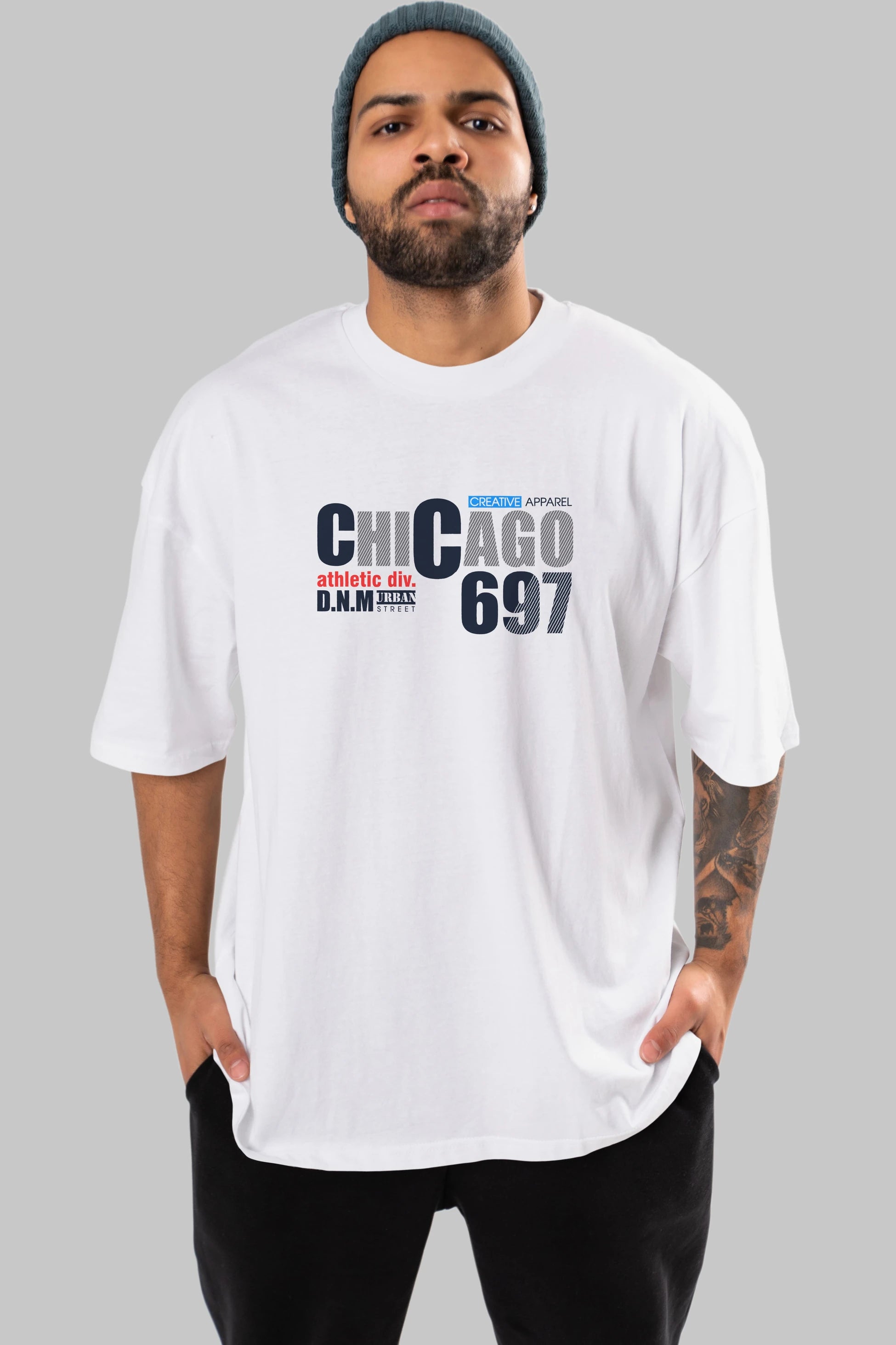 Chicago 697 Ön Baskılı Oversize t-shirt Erkek Kadın Unisex