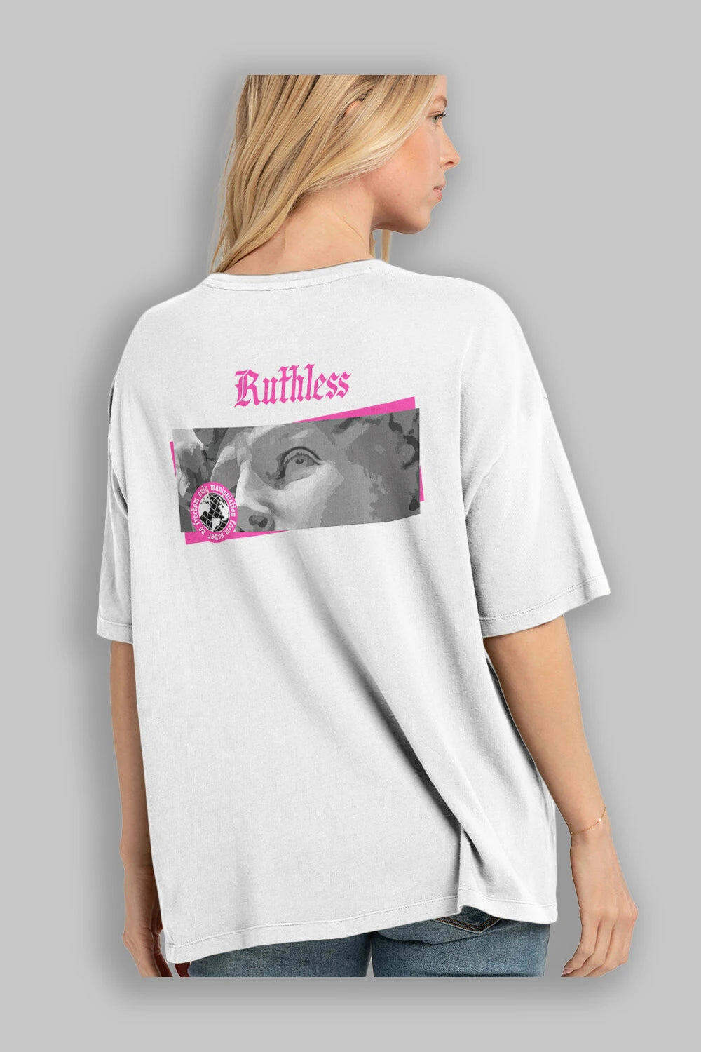 Ruthless Arka Baskılı Oversize t-shirt Erkek Kadın Unisex