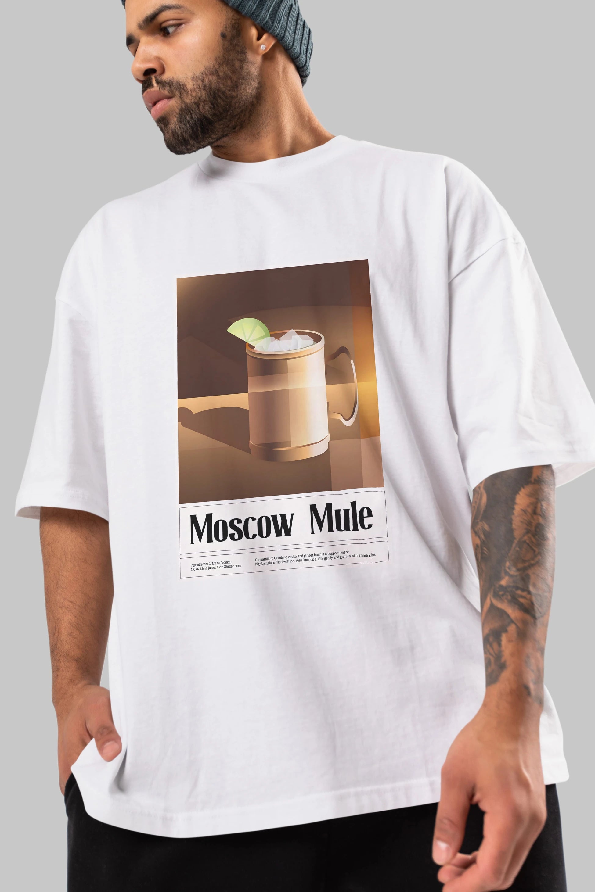 Moscow Mule 3 Ön Baskılı Oversize t-shirt Erkek Kadın Unisex %100 Pamuk Bisiklet Yaka tişort