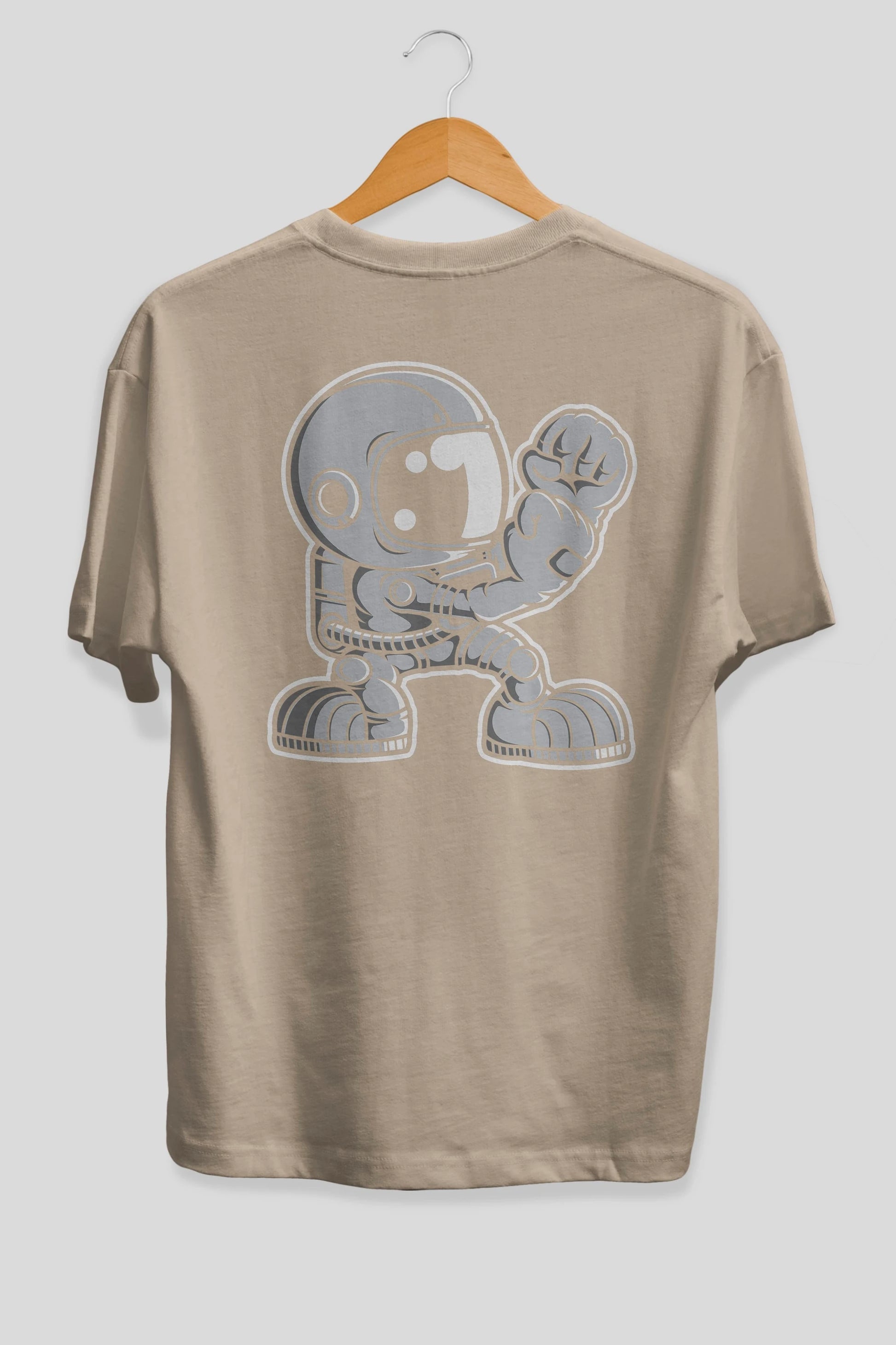 Astronaut Fighting Irish Arka Baskılı Oversize t-shirt Erkek Kadın Unisex