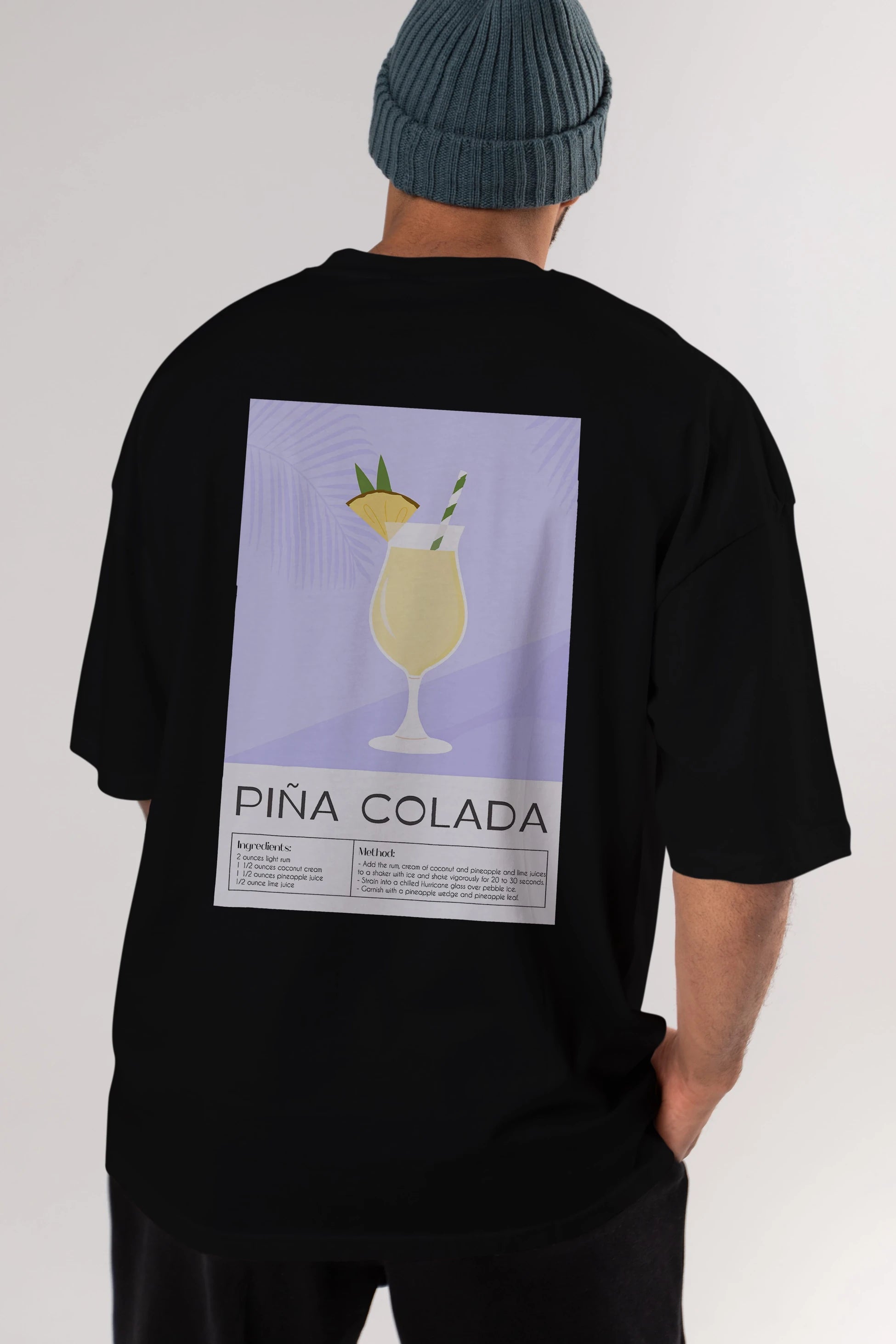 PIna Colada 6 Arka Baskılı Oversize t-shirt Erkek Kadın Unisex %100 Pamuk Bisiklet Yaka tişort