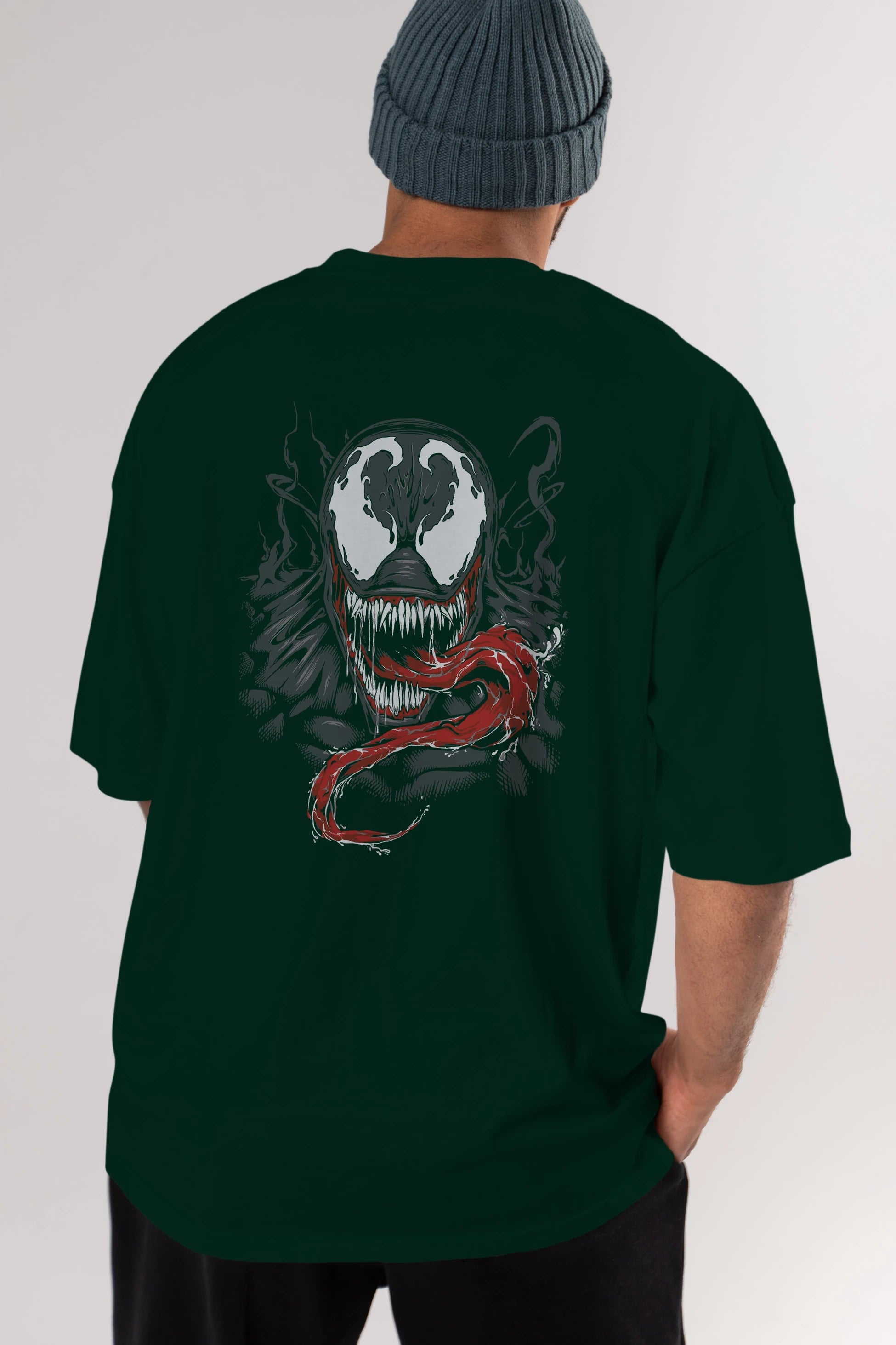 Venom (18) Arka Baskılı Oversize t-shirt Erkek Kadın Unisex %100 Pamuk Bisiklet Yaka tişort
