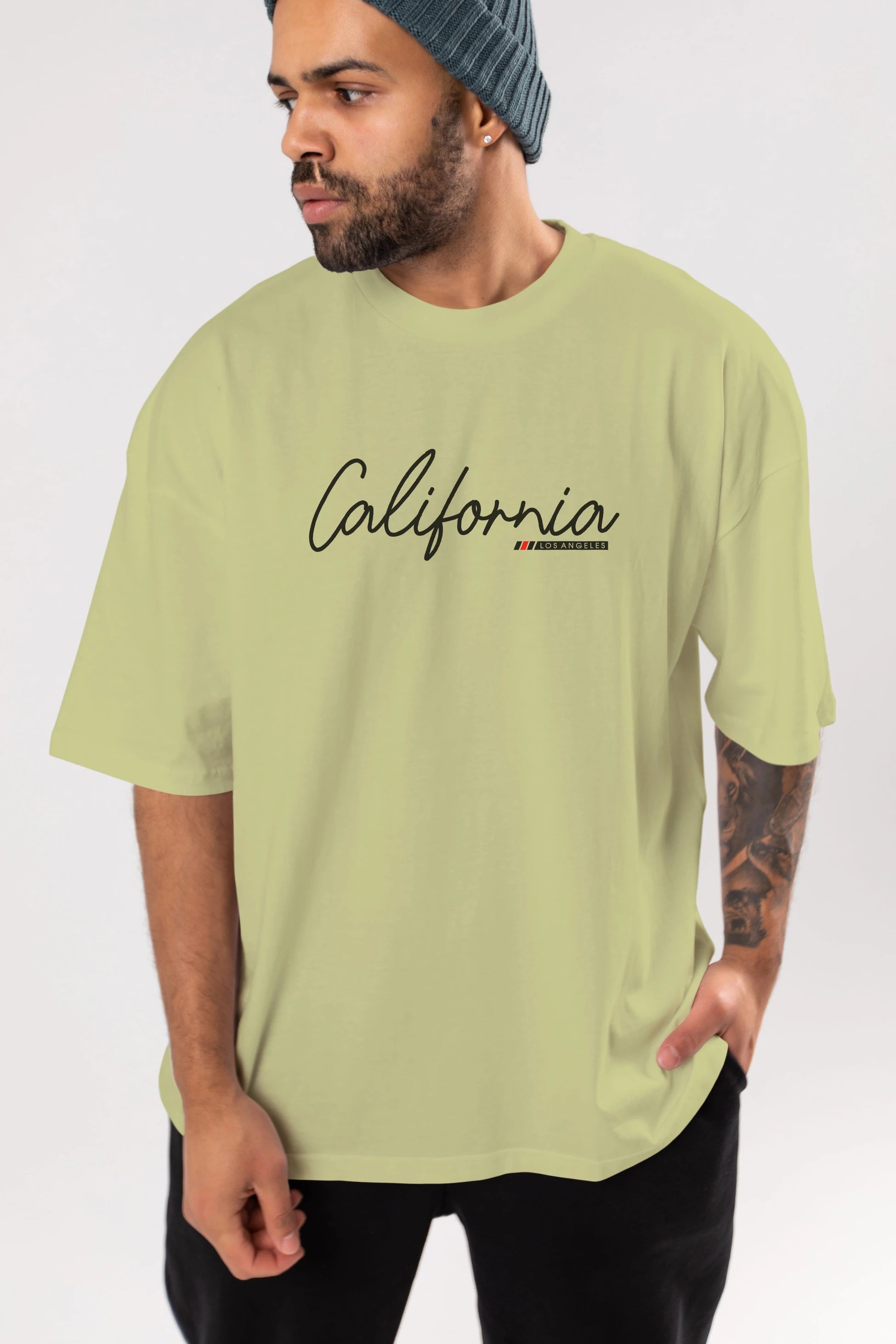 California Ön Baskılı Oversize t-shirt Erkek Kadın Unisex