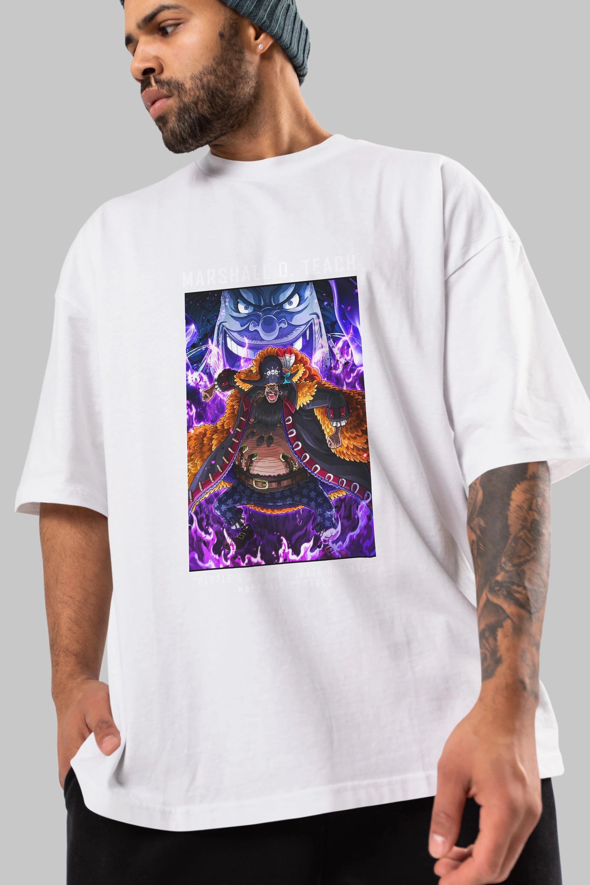 Blackbeard Anime Ön Baskılı Oversize t-shirt Erkek Kadın Unisex