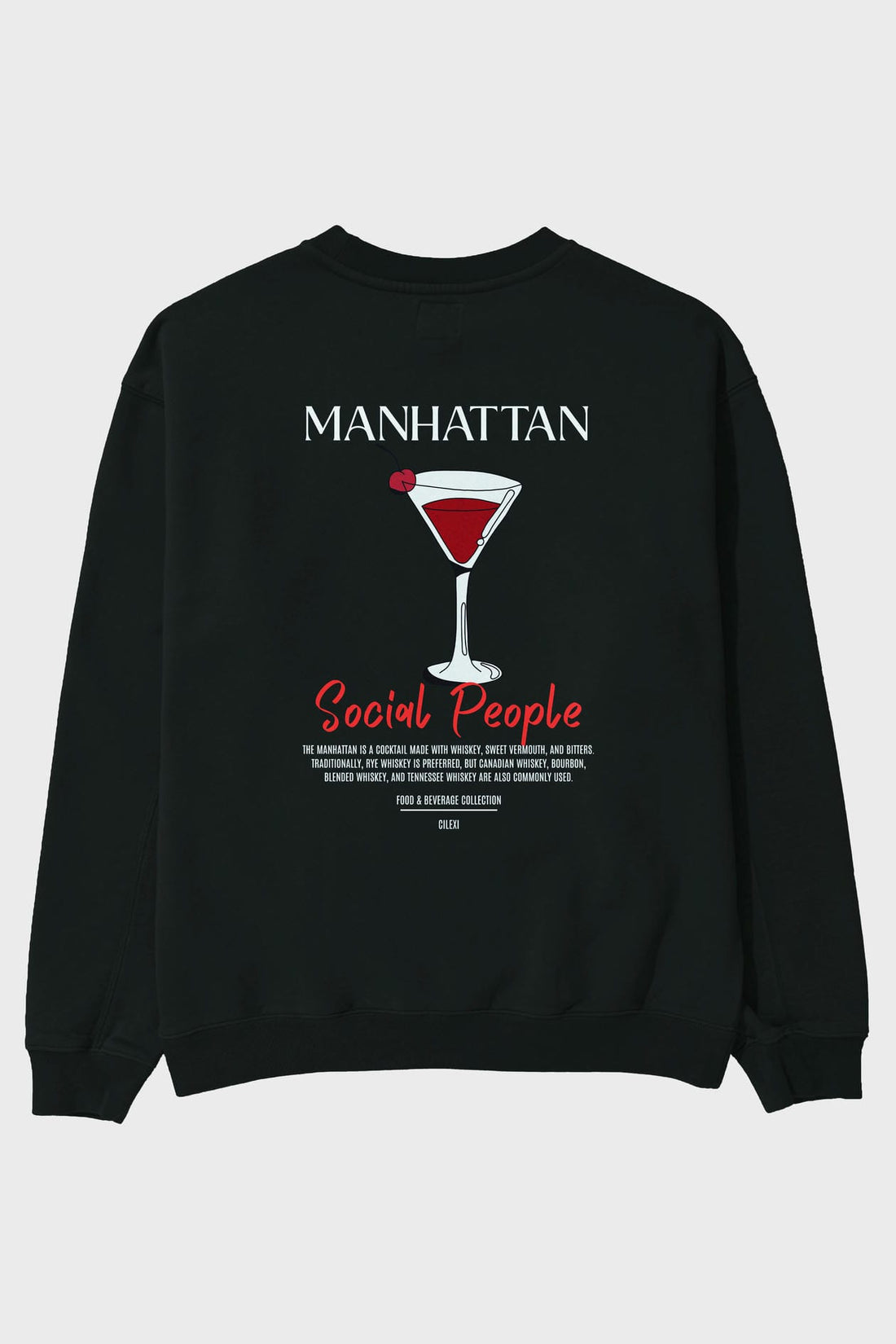 Manhattan Arka Baskılı Oversize Sweatshirt Erkek Kadın Unisex