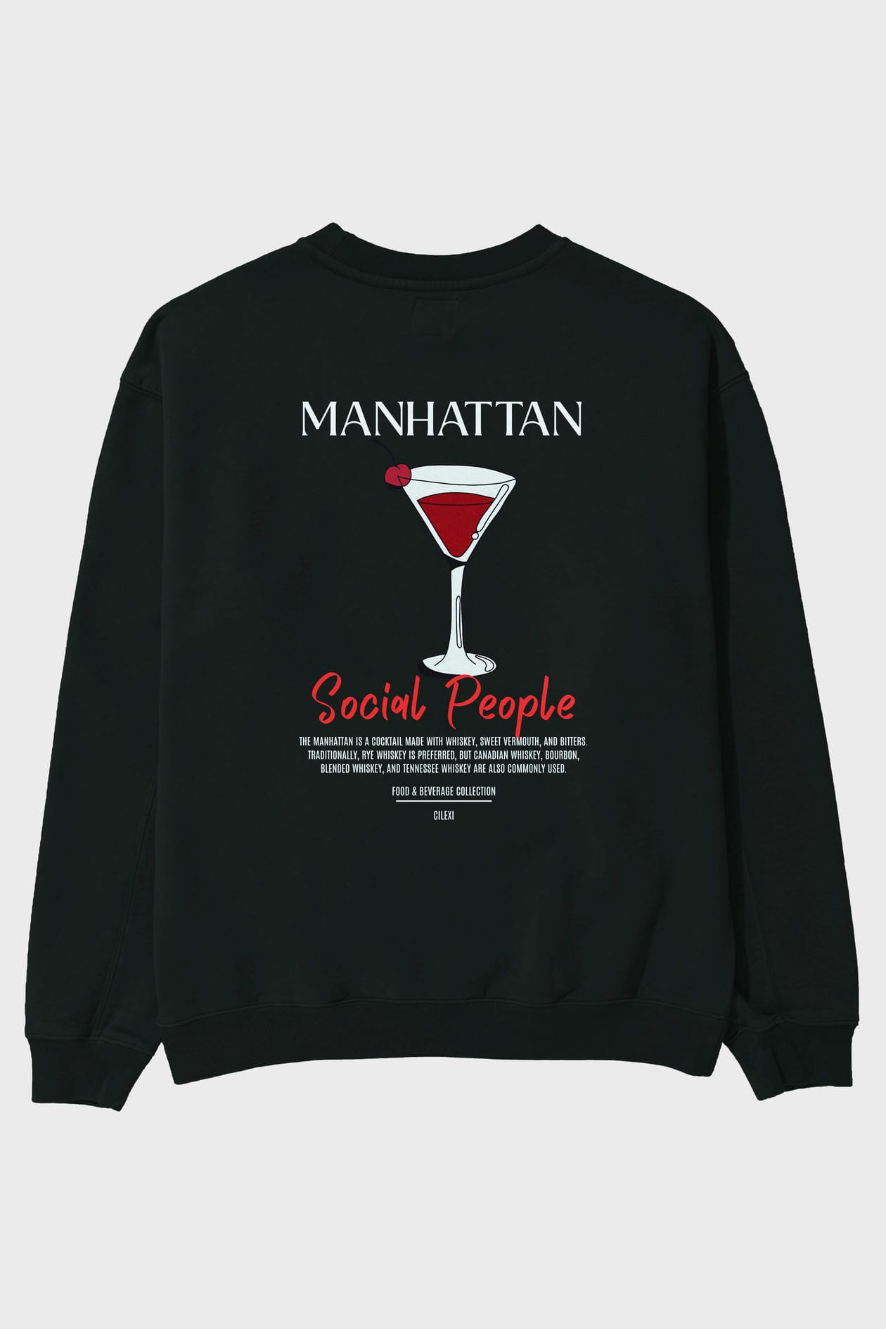 Manhattan Arka Baskılı Oversize Sweatshirt Erkek Kadın Unisex