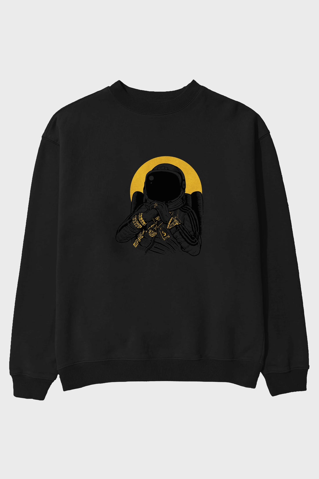 Space Dee Jay Ön Baskılı Oversize Sweatshirt Erkek Kadın Unisex
