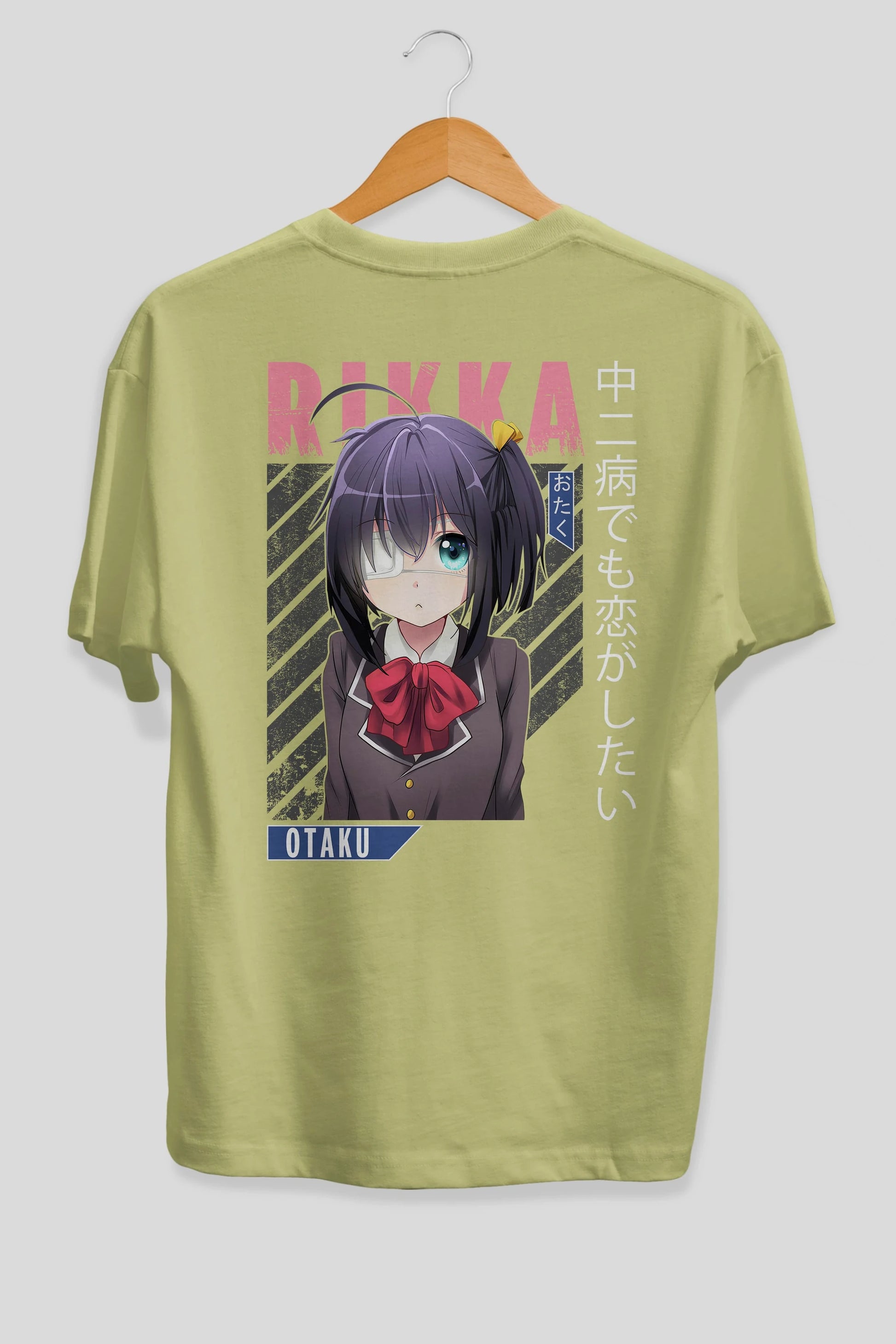 Rikka Takanashi 9 Anime Arka Baskılı Oversize t-shirt Erkek Kadın Unisex