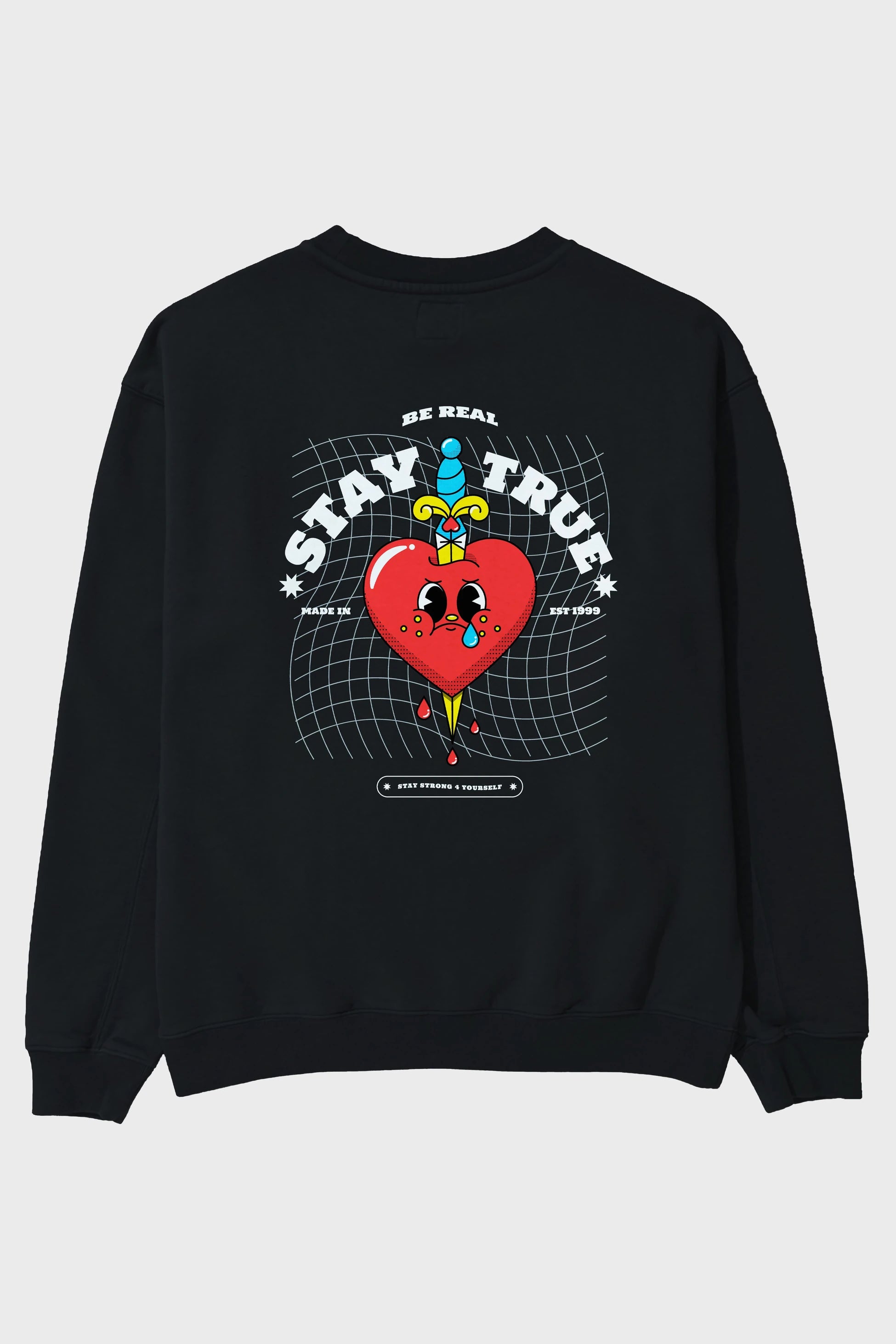 Stay True Arka Baskılı Oversize Sweatshirt Erkek Kadın Unisex
