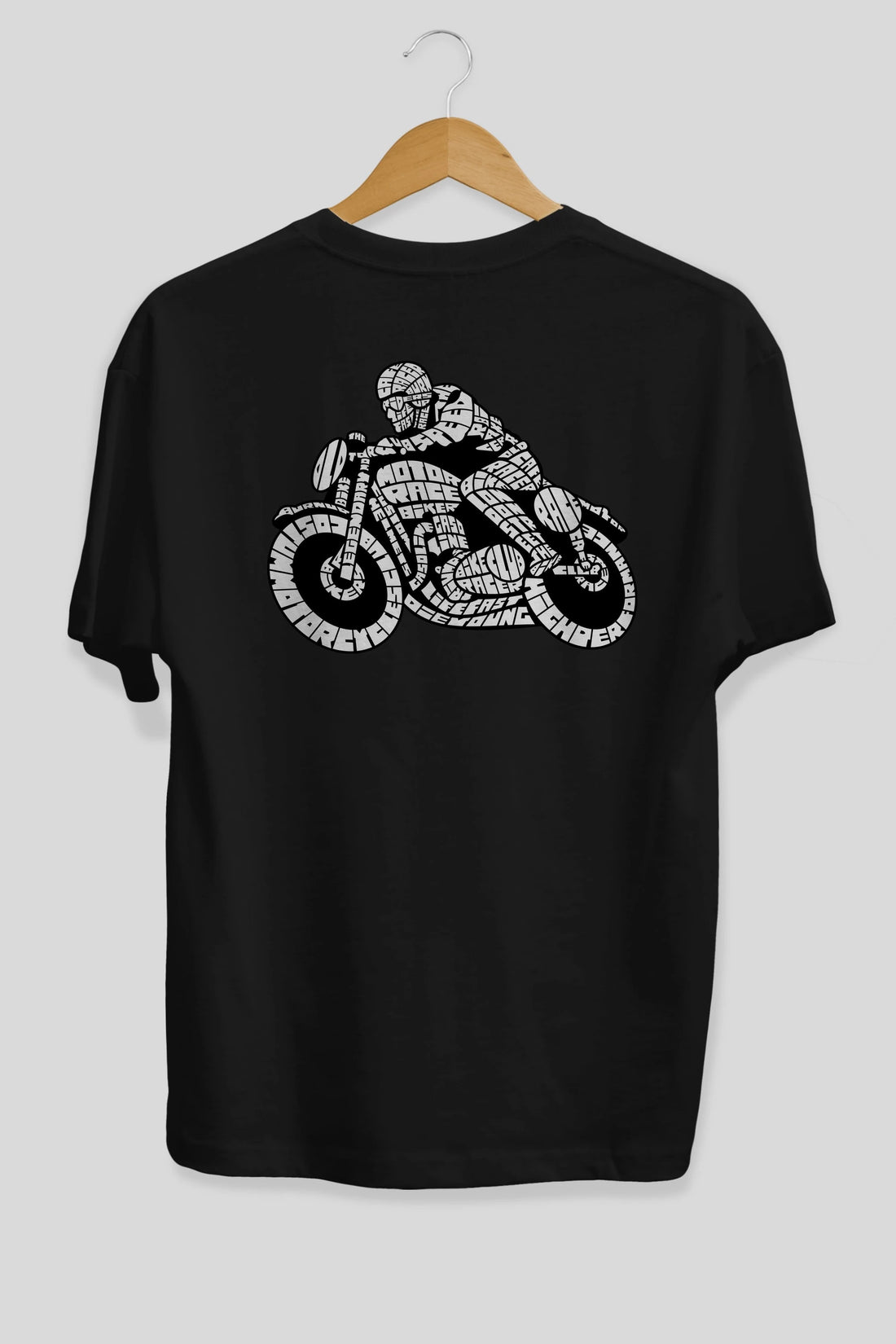 Caferacer Arka Baskılı Oversize t-shirt %100 pamuk Erkek Kadın Unisex