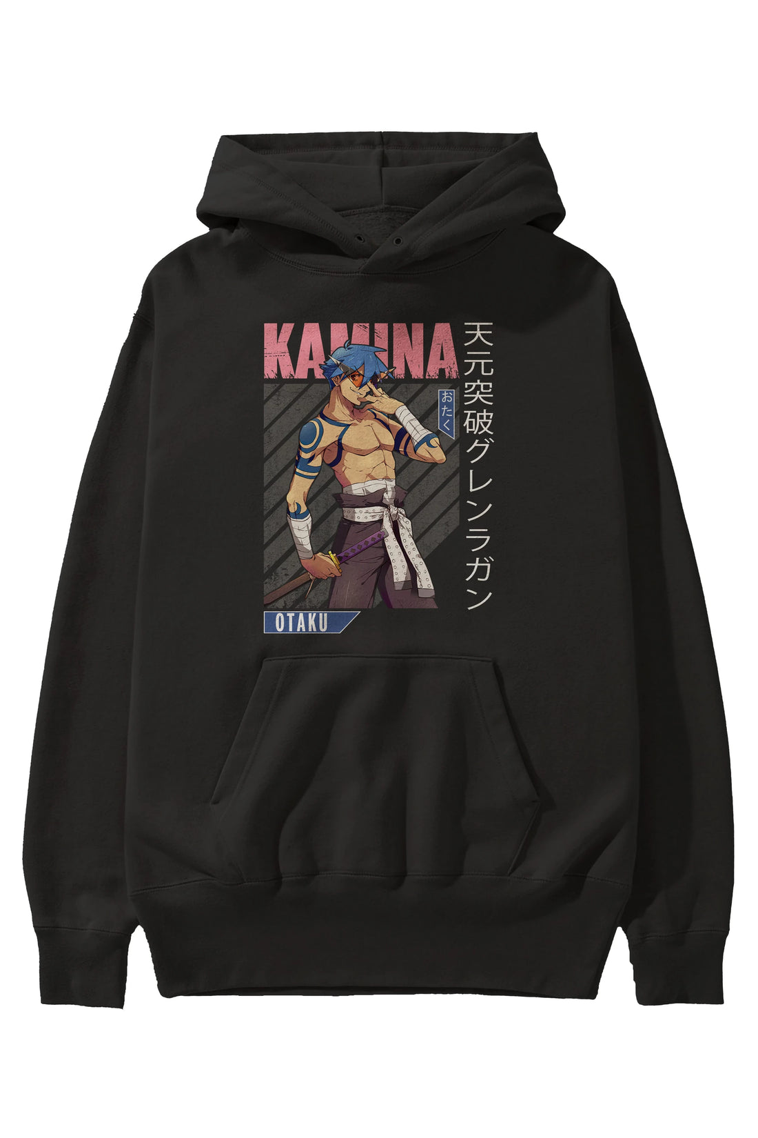 Kamina 5 Anime Ön Baskılı Hoodie Oversize Kapüşonlu Sweatshirt Erkek Kadın Unisex