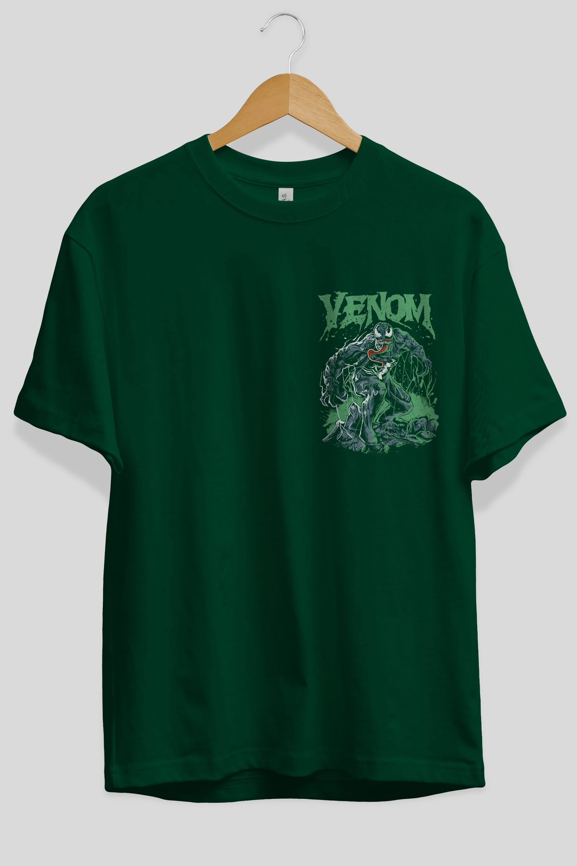 Venom (3) Ön Sol Baskılı Oversize t-shirt Erkek Kadın Unisex %100 Pamuk Bisiklet Yaka tişort