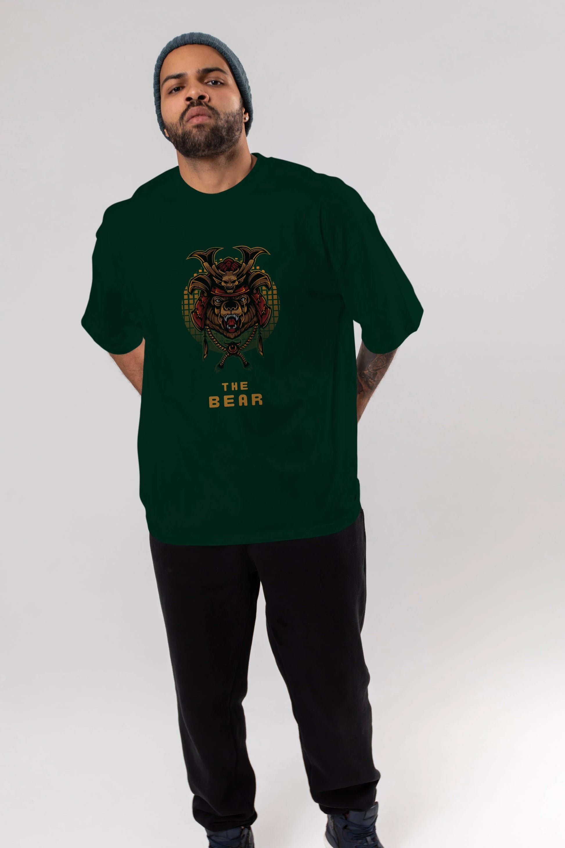 The Bear 2 Ön Baskılı Oversize t-shirt Erkek Kadın Unisex