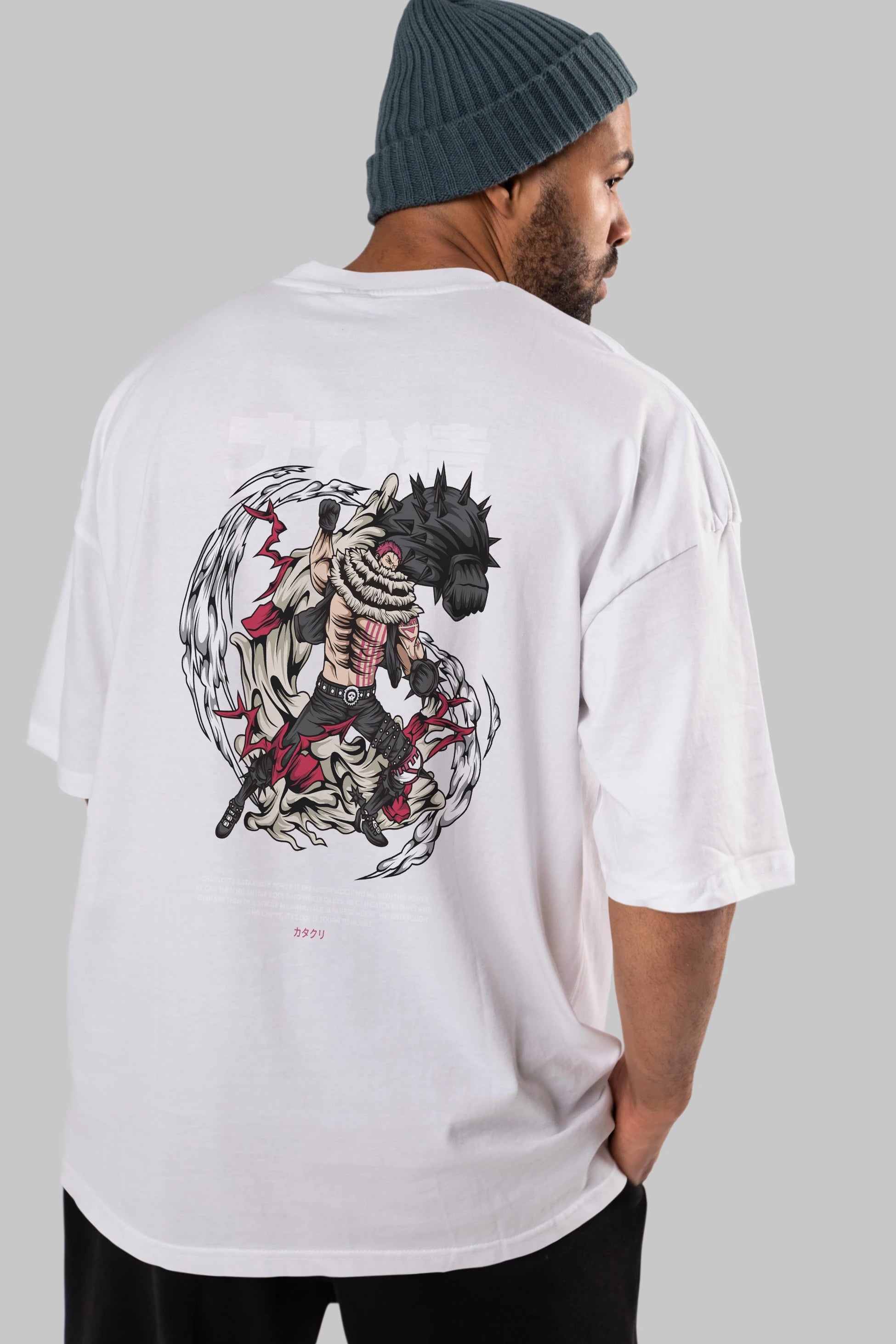 Katakuri Anime Arka Baskılı Oversize t-shirt Erkek Kadın Unisex
