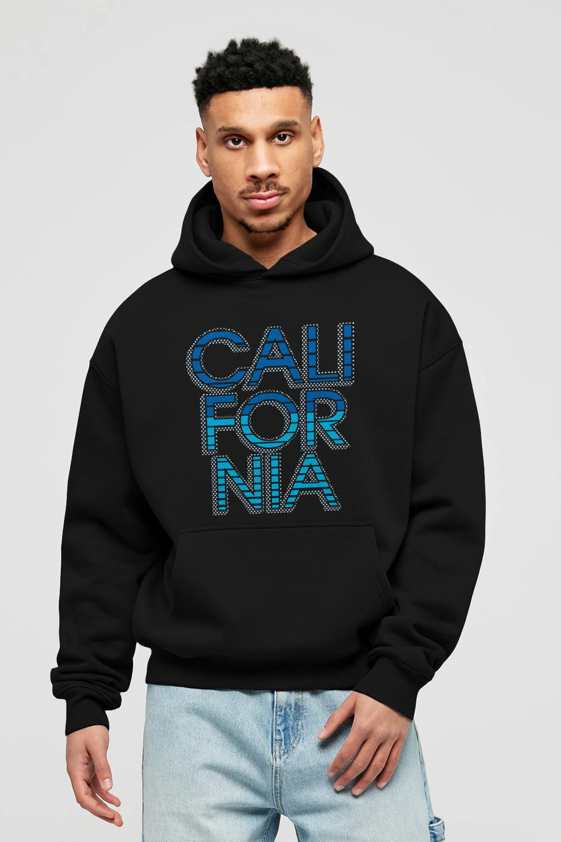 California 3 Ön Baskılı Oversize Hoodie Kapüşonlu Sweatshirt Erkek Kadın Unisex