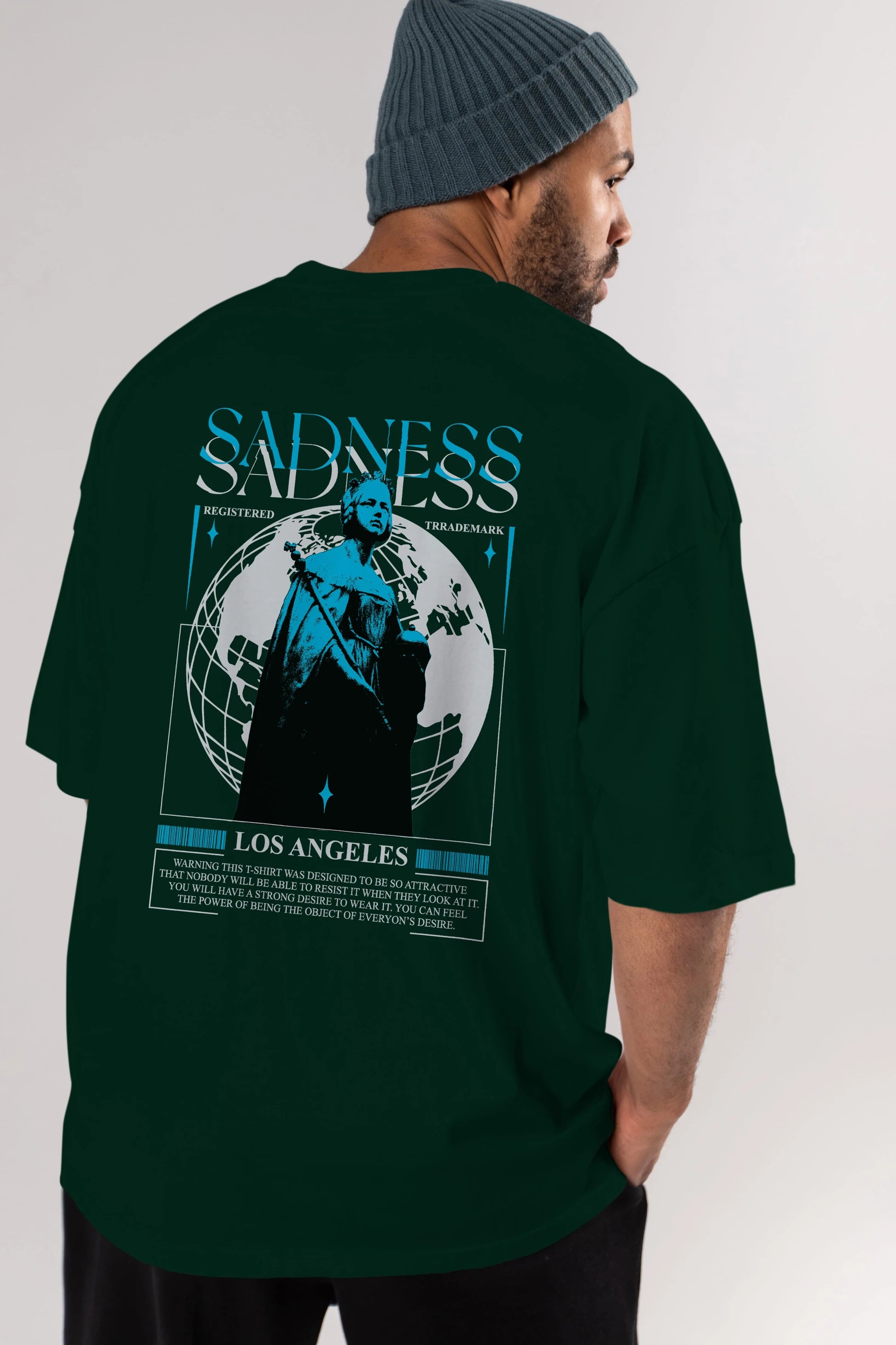 Sadness Los Angeles Arka Baskılı Oversize t-shirt Erkek Kadın Unisex