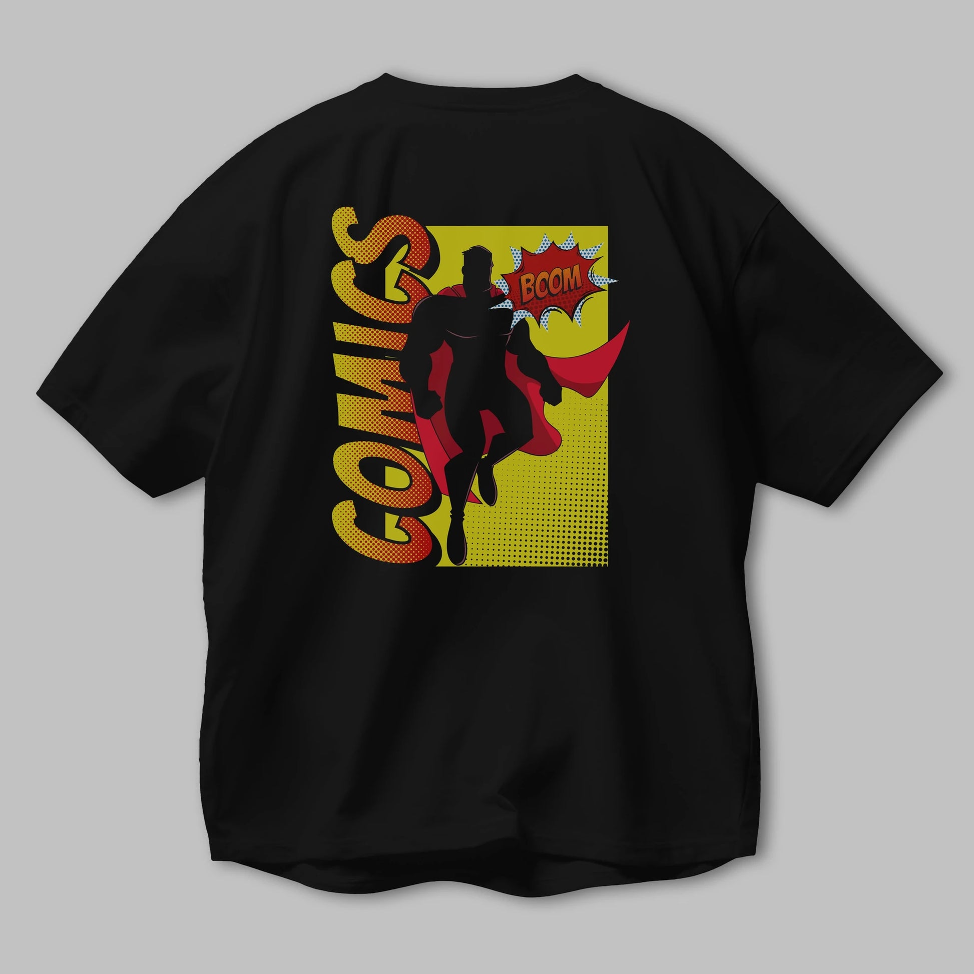 Comics Boom Arka Baskılı Oversize t-shirt Erkek Kadın Unisex