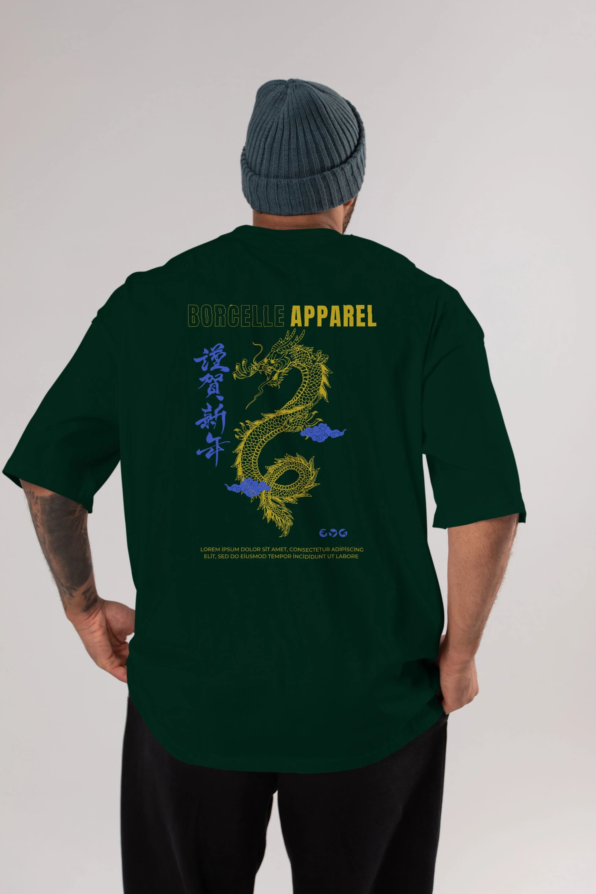 Borcelle Apparel Yazılı Arka Baskılı Oversize t-shirt Erkek Kadın Unisex