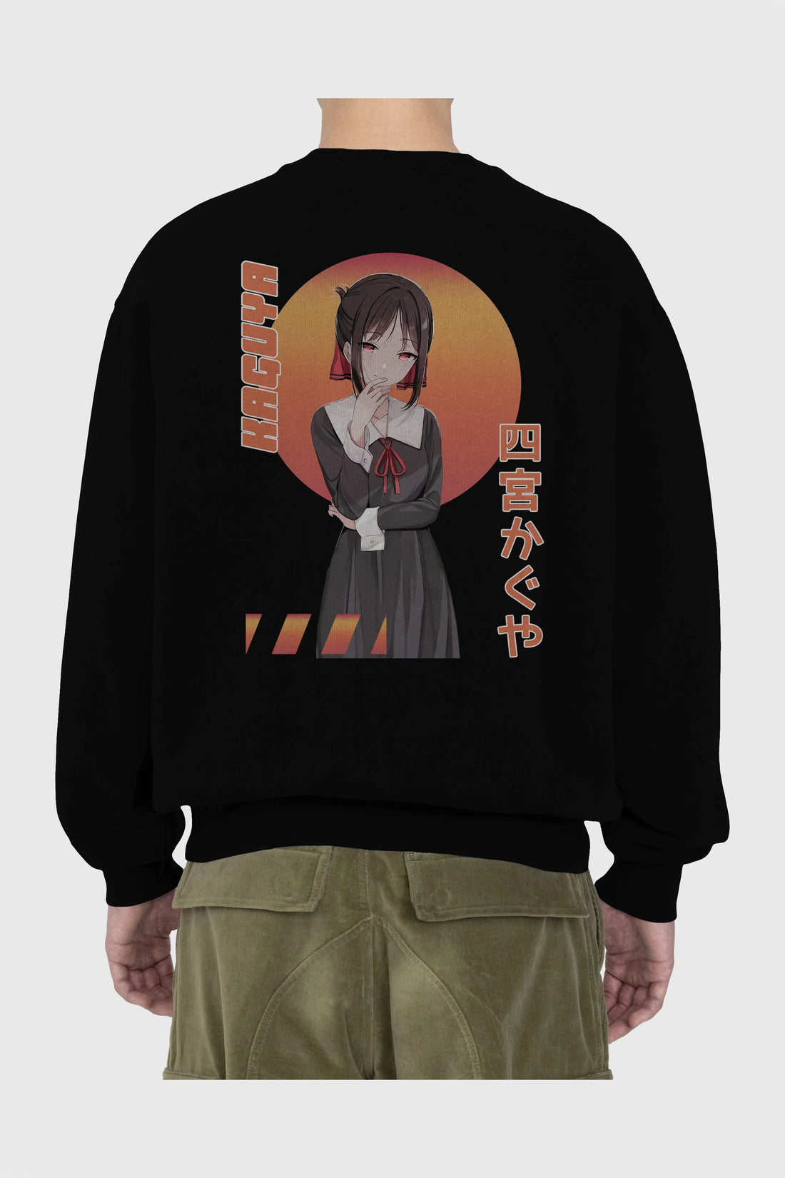 Kaguya Shinomiya 5 Anime Arka Baskılı Oversize Sweatshirt Erkek Kadın Unisex
