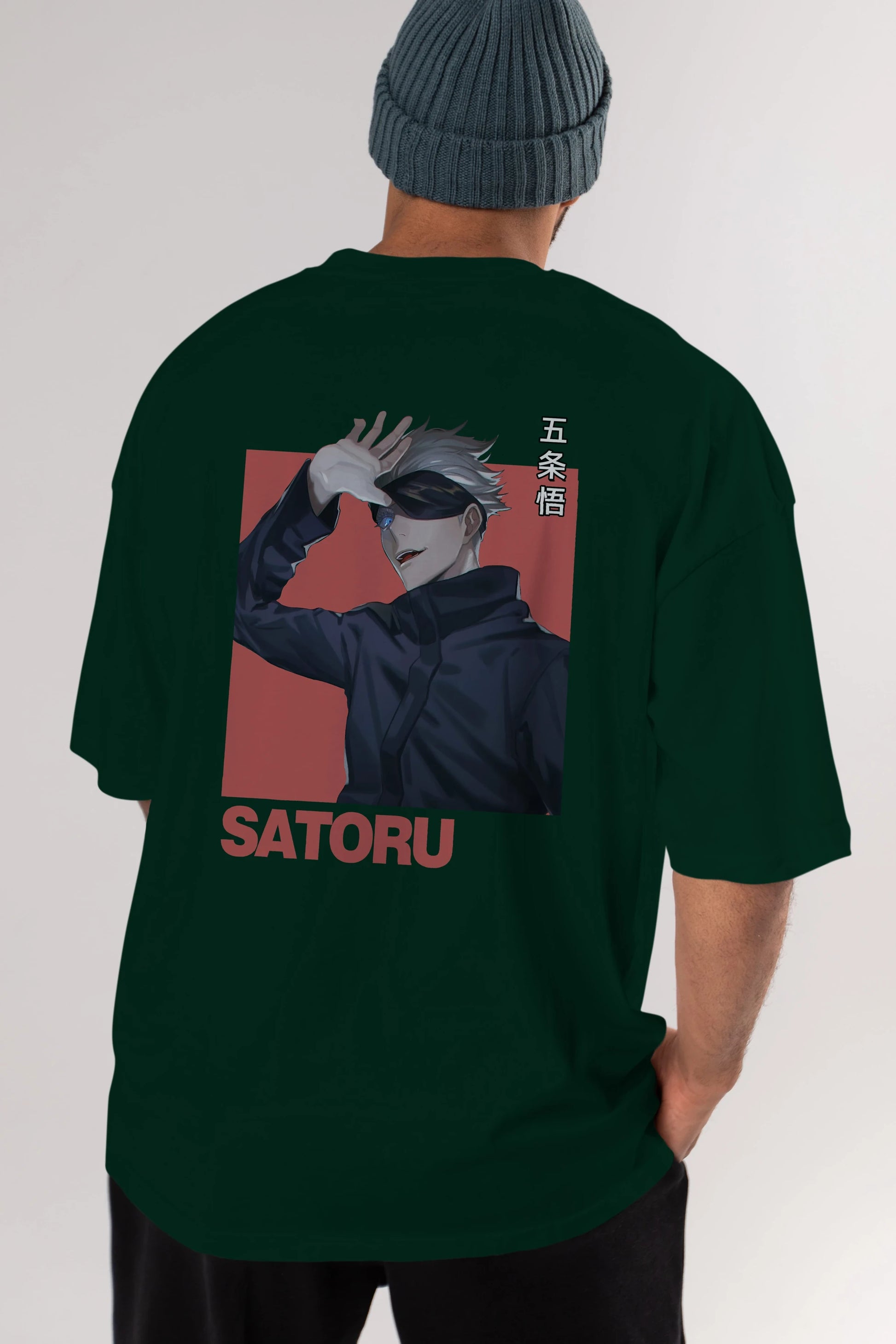 SATORU GOJO 2 Anime Arka Baskılı Oversize t-shirt Erkek Kadın Unisex
