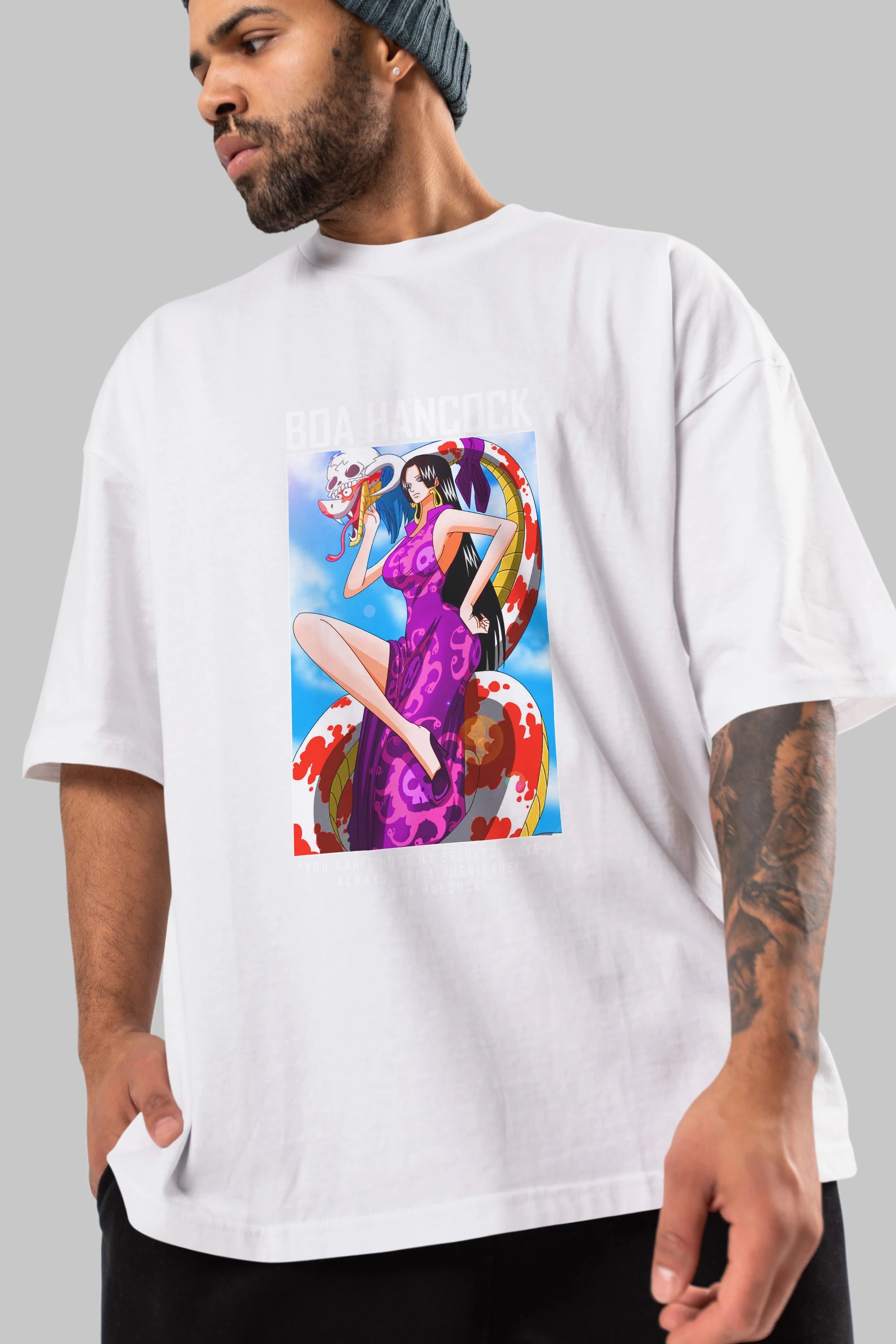 Boa Hancock Anime Ön Baskılı Oversize t-shirt Erkek Kadın Unisex