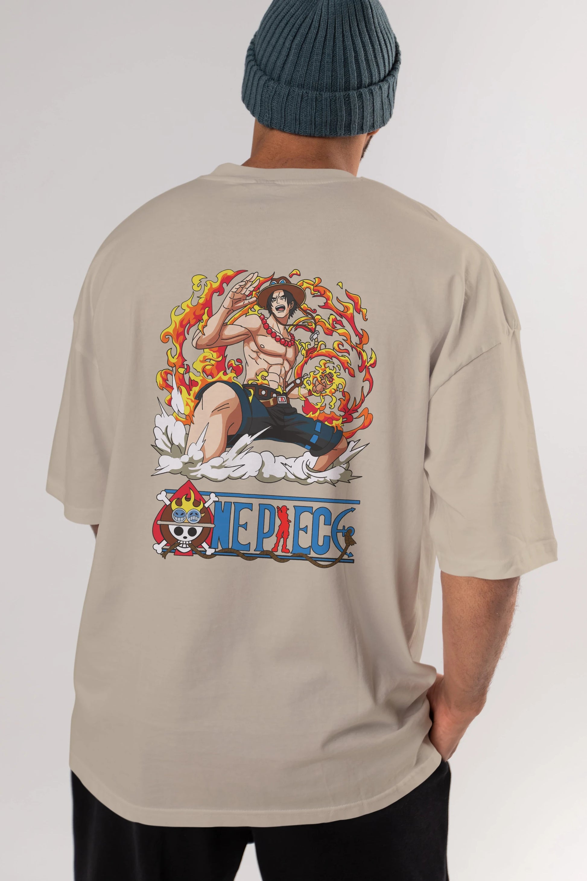 One Piece Anime Arka Baskılı Oversize t-shirt Erkek Kadın Unisex %100 pamuk tişort