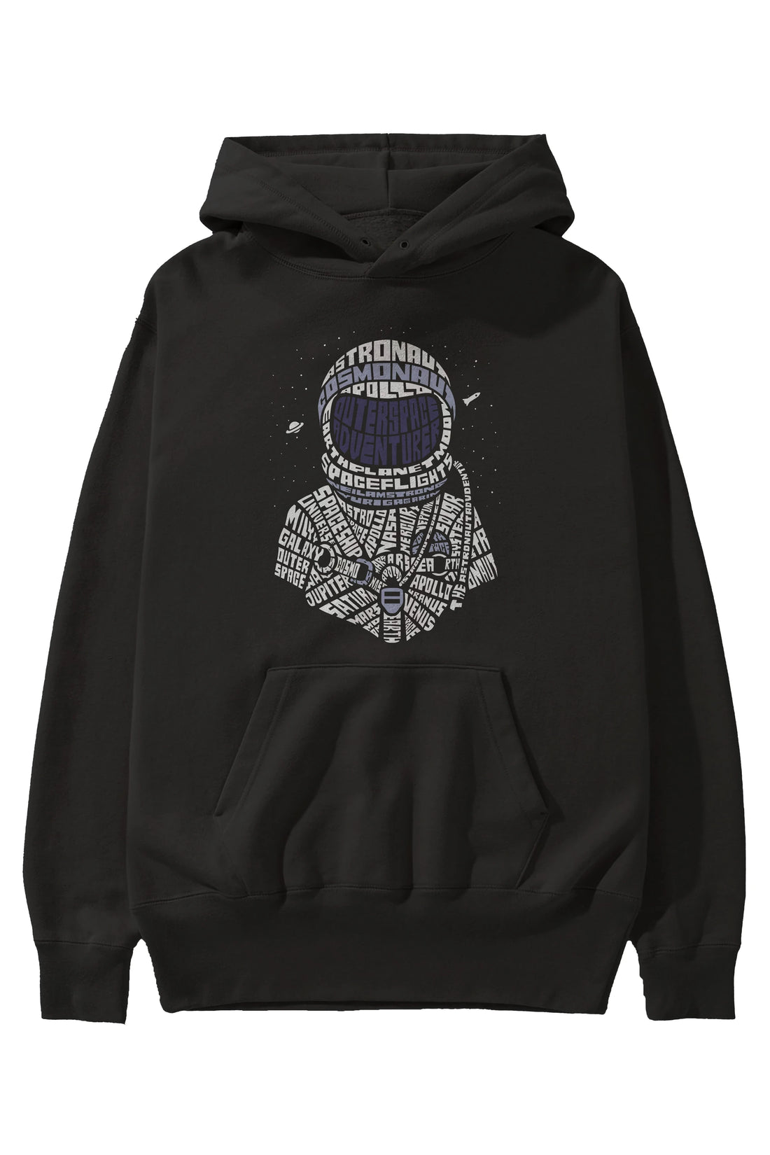 Astronaut Ön Baskılı Hoodie Oversize Kapüşonlu Sweatshirt Erkek Kadın Unisex