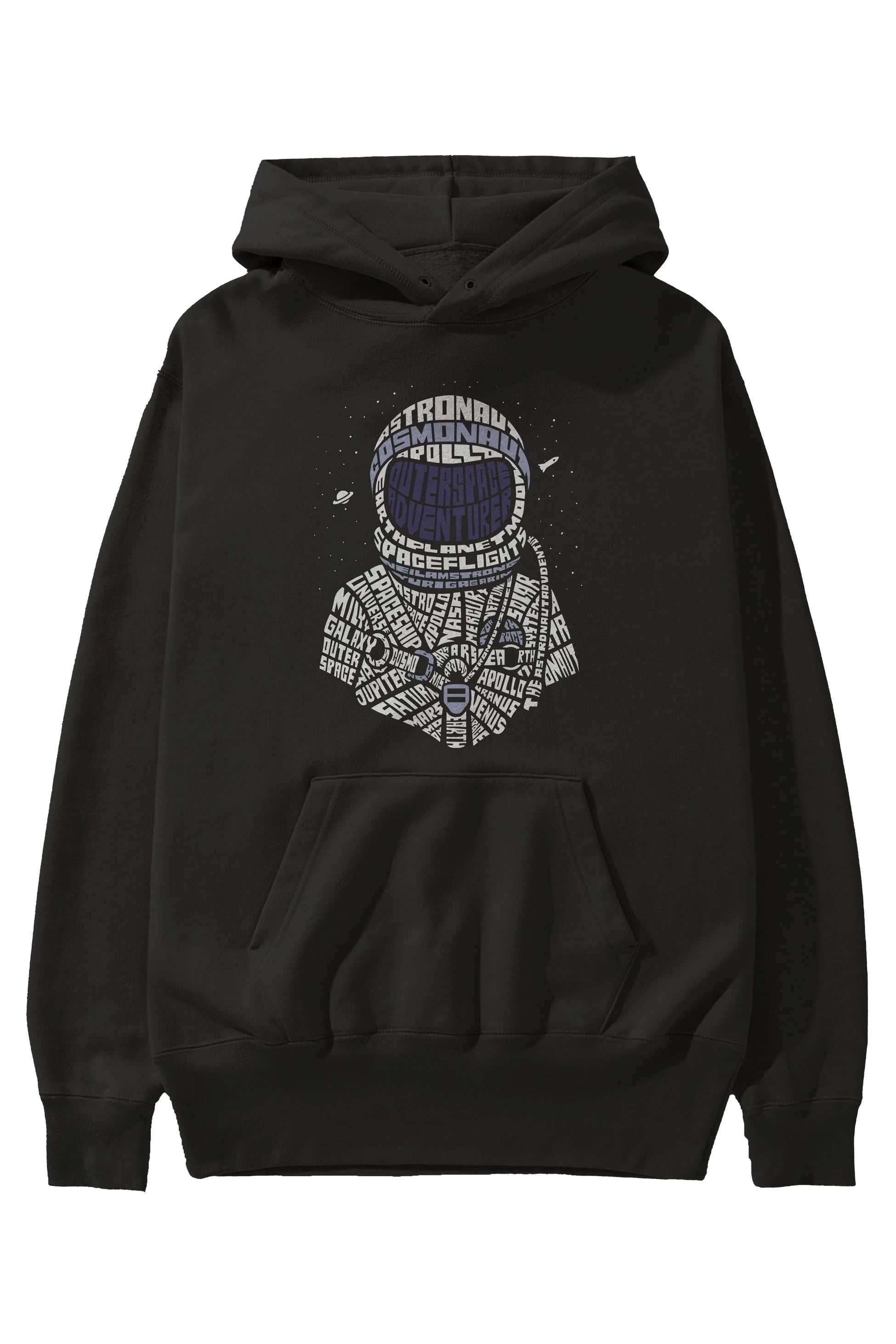 Astronaut Ön Baskılı Hoodie Oversize Kapüşonlu Sweatshirt Erkek Kadın Unisex