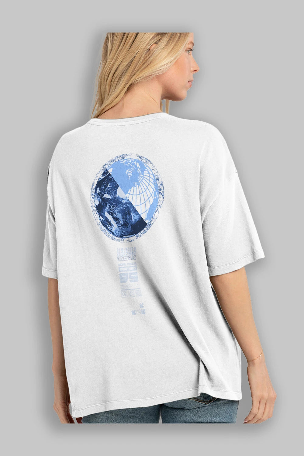 Dimension 95 Arka Baskılı Oversize t-shirt Erkek Kadın Unisex