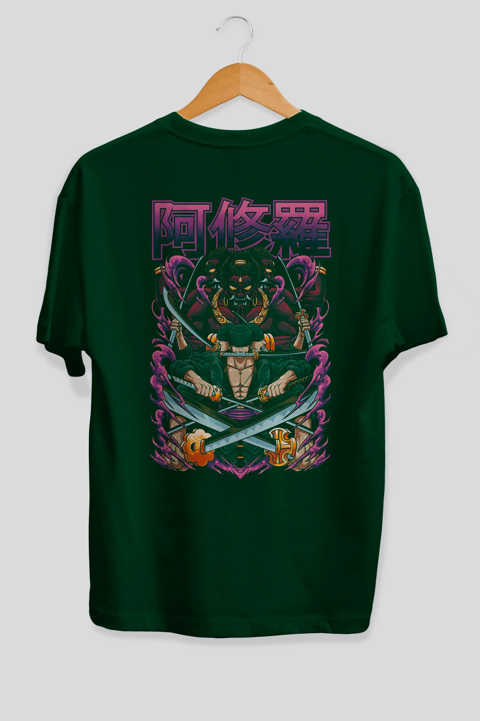 Roronoa Zoro 1 Anime Arka Baskılı Oversize t-shirt Erkek Kadın Unisex