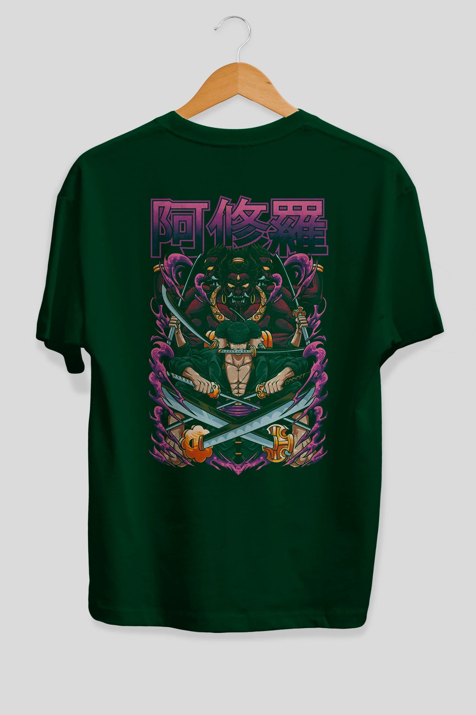 Roronoa Zoro 1 Anime Arka Baskılı Oversize t-shirt Erkek Kadın Unisex