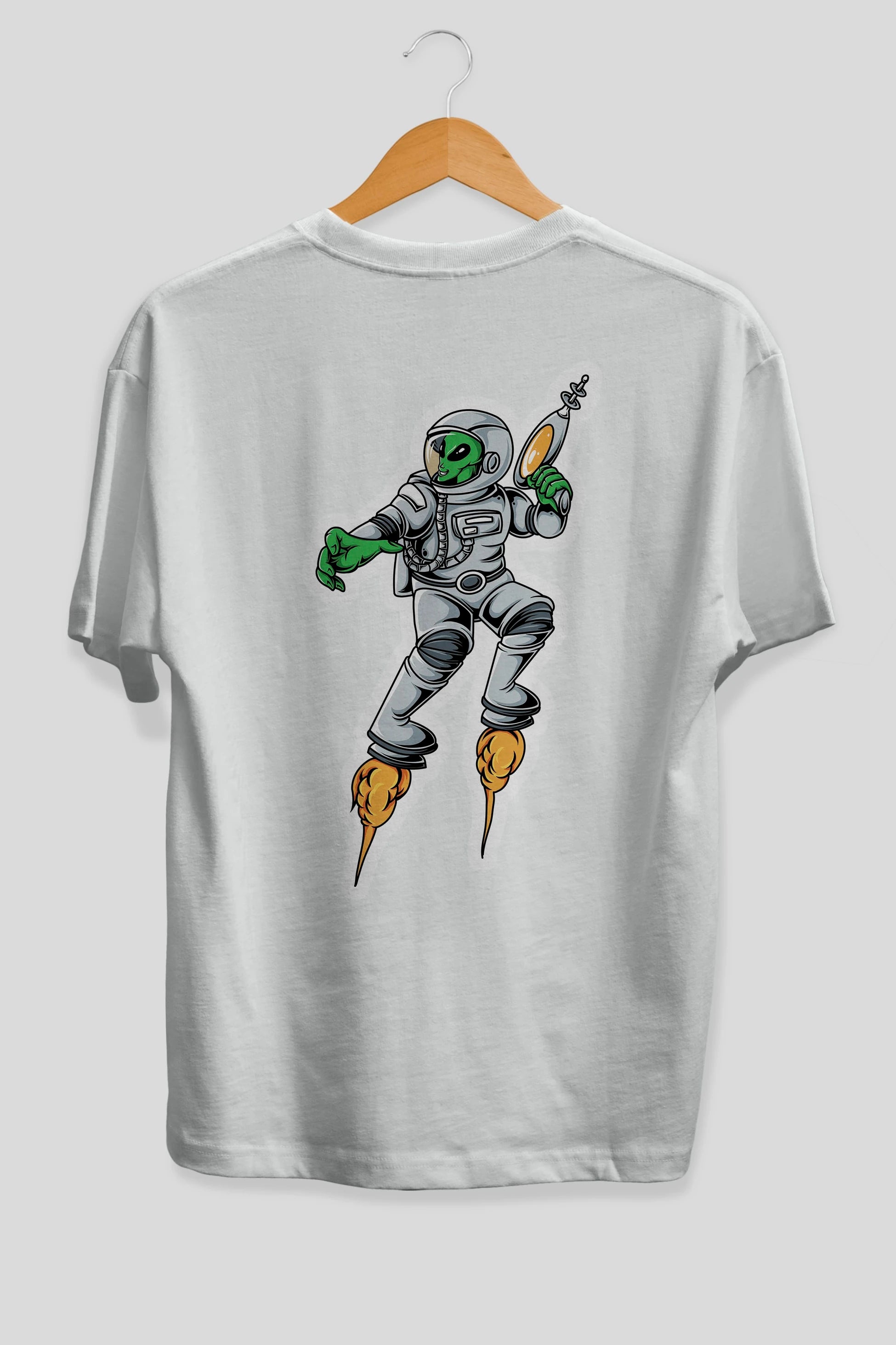 Alien Wars Sticker Arka Baskılı Oversize t-shirt Erkek Kadın Unisex
