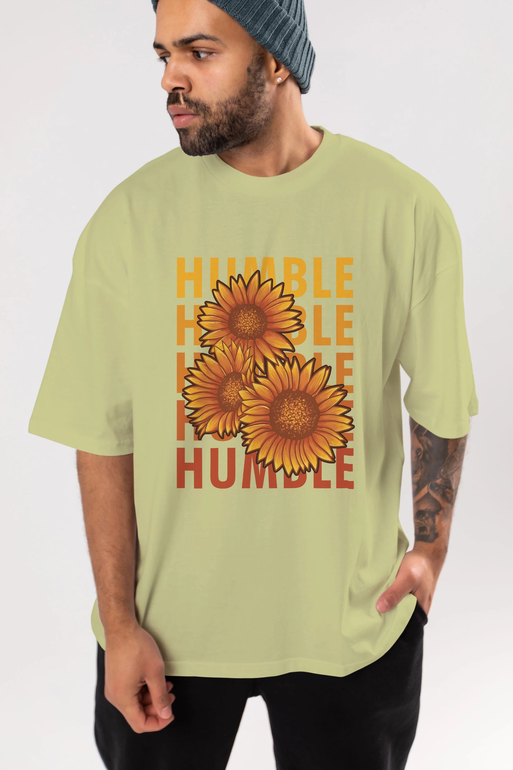 Humble 2 Ön Baskılı Oversize t-shirt Erkek Kadın Unisex