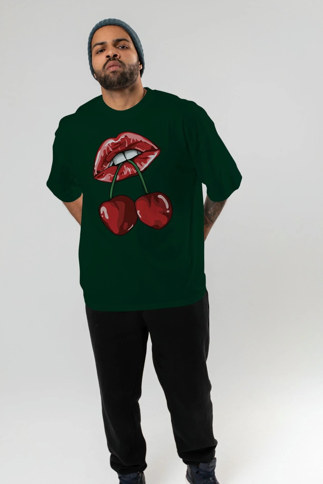 Cherry Cherries 11 Ön Baskılı Oversize t-shirt Erkek Kadın Pamuk Bisiklet Yaka tişort
