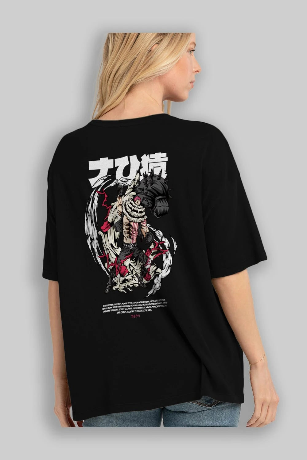 Katakuri Anime Arka Baskılı Oversize t-shirt Erkek Kadın Unisex