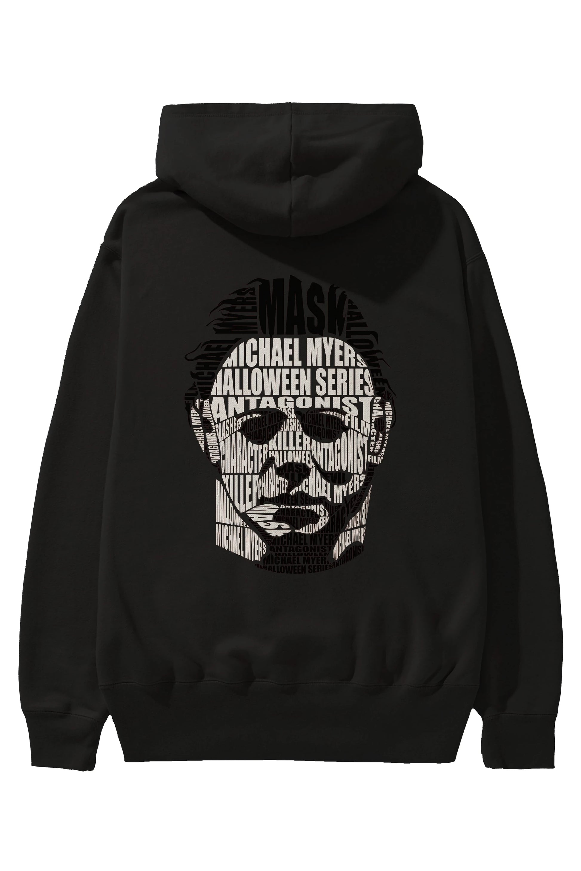 Michael Myers Calligram Arka Baskılı Hoodie Oversize Kapüşonlu Sweatshirt Erkek Kadın Unisex