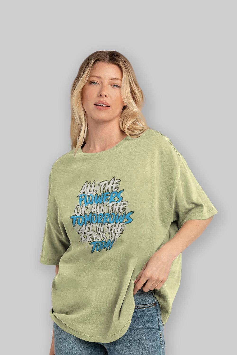 All The Flowers Ön Baskılı Oversize t-shirt Erkek Kadın Unisex