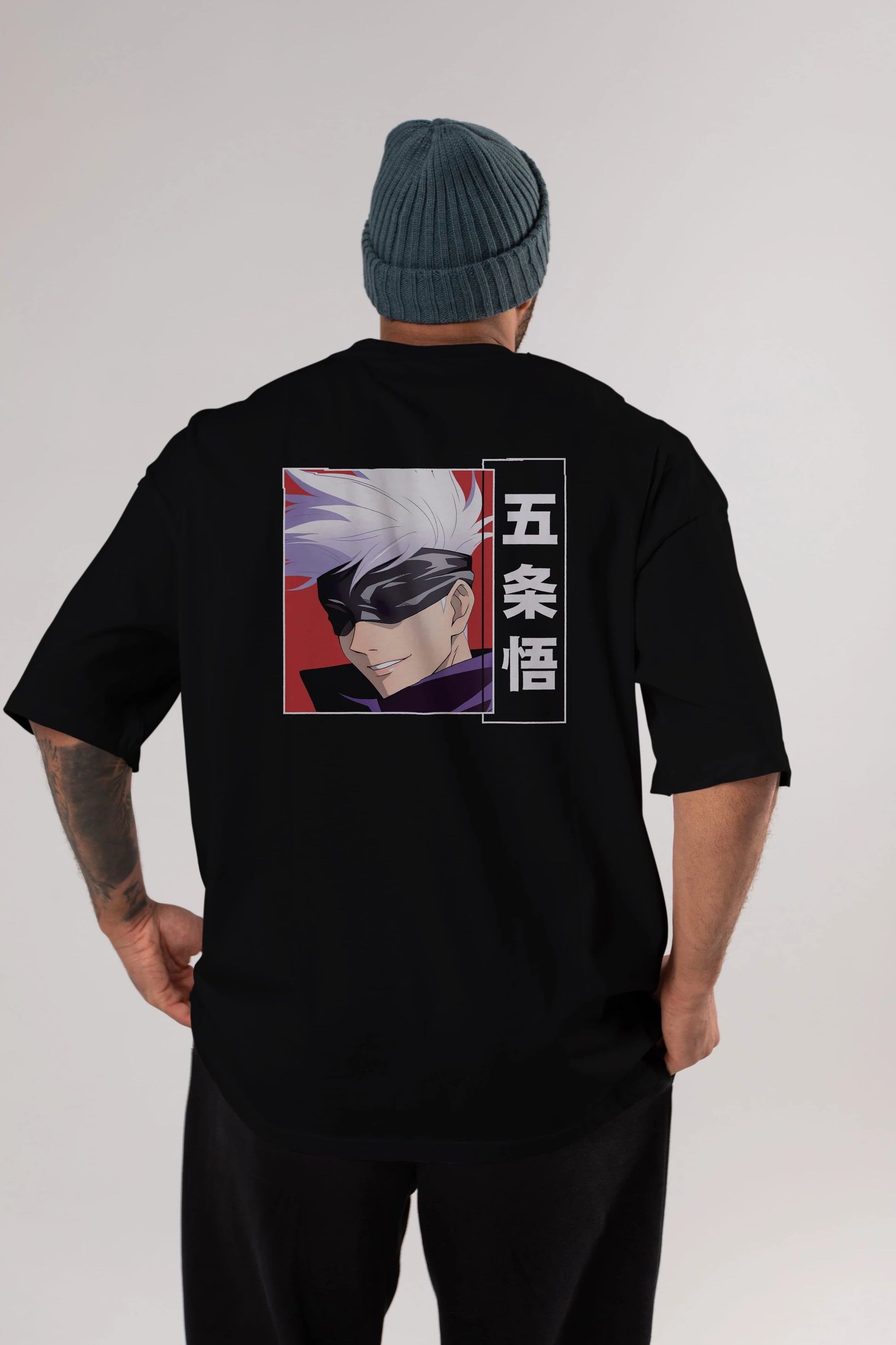 SATORU GOJO Anime Arka Baskılı Oversize t-shirt Erkek Kadın Unisex