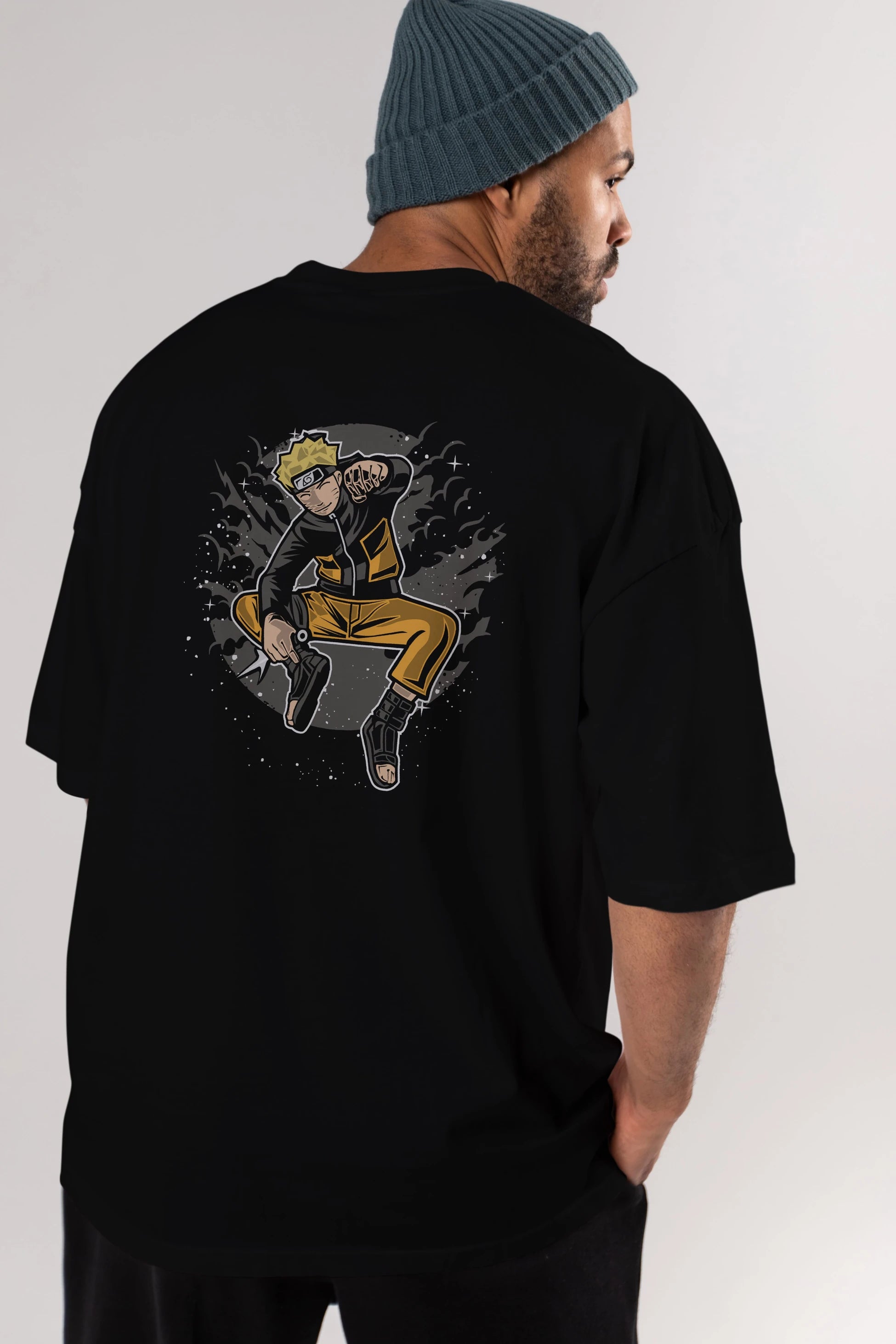 NARUTO Arka Baskılı Oversize t-shirt Erkek Kadın Unisex %100 Pamuk