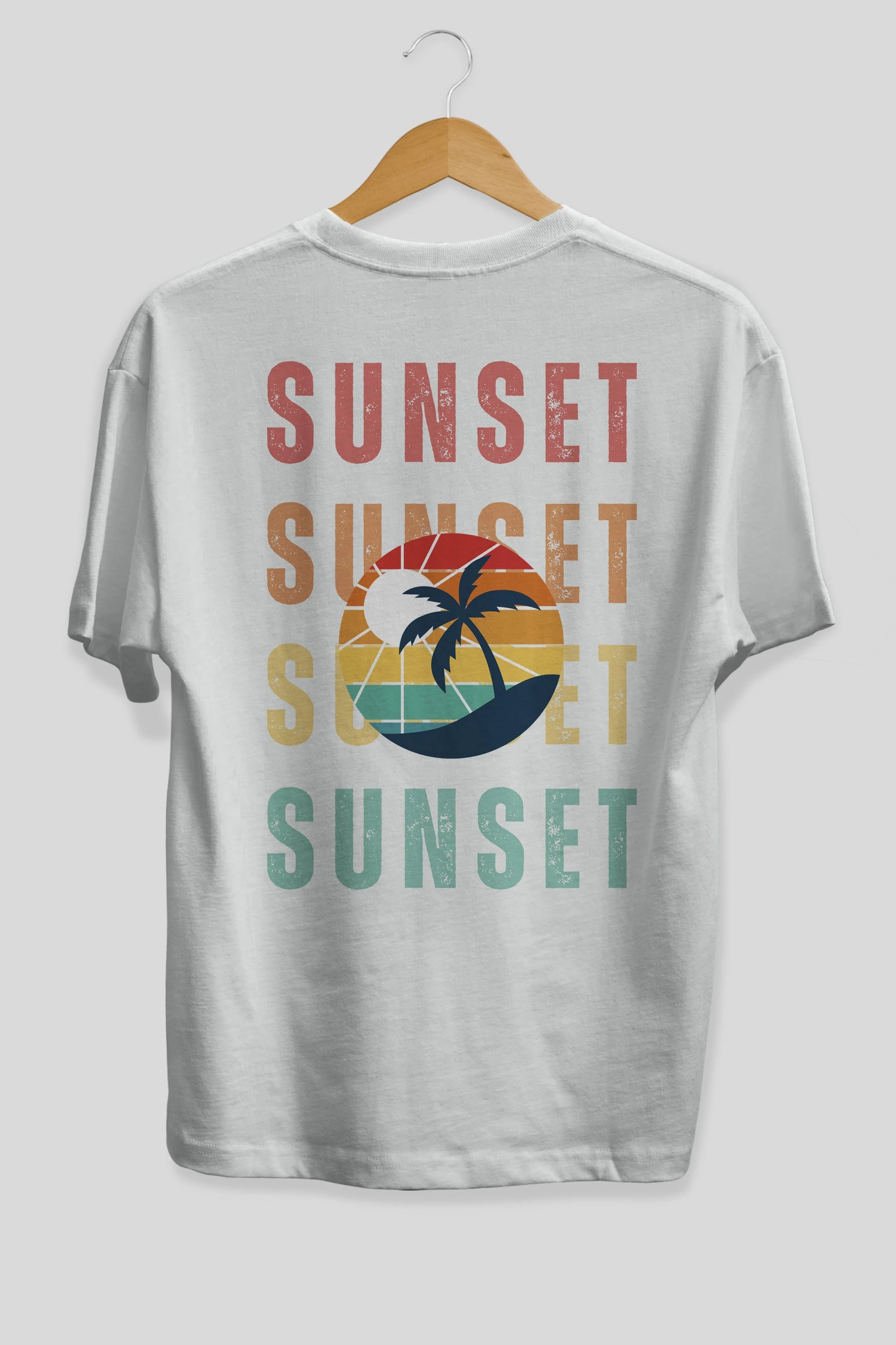 Sunset Yazılı Arka Baskılı Oversize t-shirt Erkek Kadın Unisex