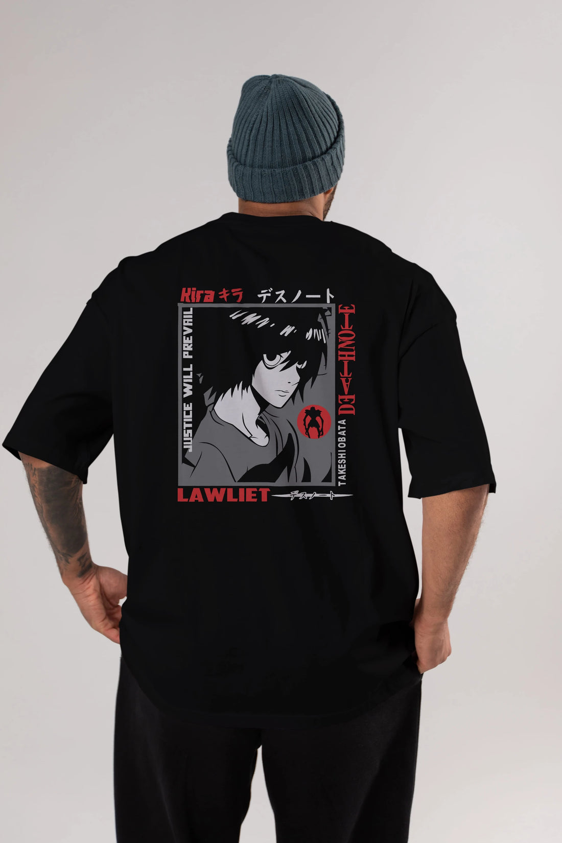 DEATH NOTE Anime Arka Baskılı Oversize t-shirt Erkek Kadın Unisex