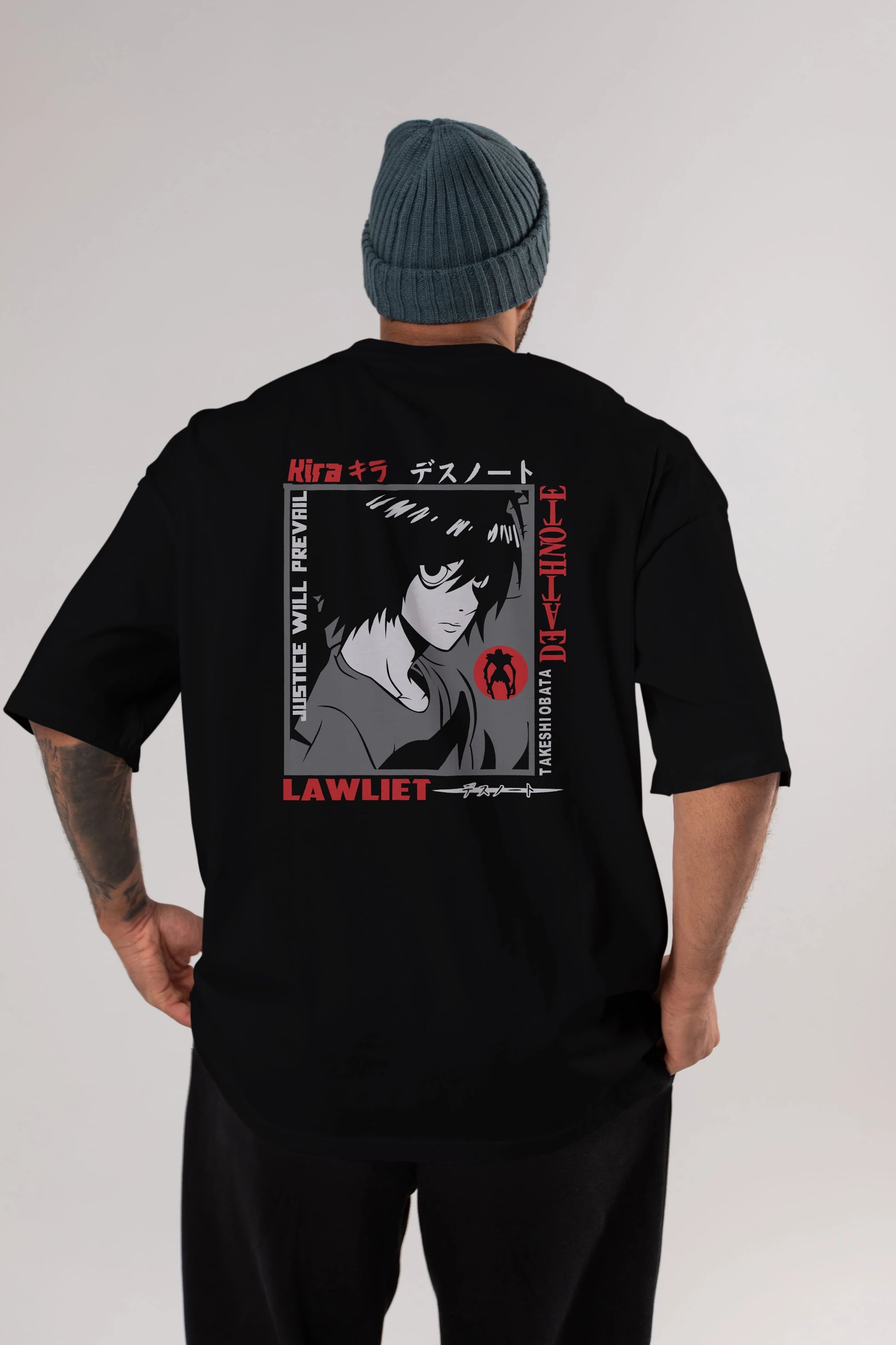 DEATH NOTE Anime Arka Baskılı Oversize t-shirt Erkek Kadın Unisex