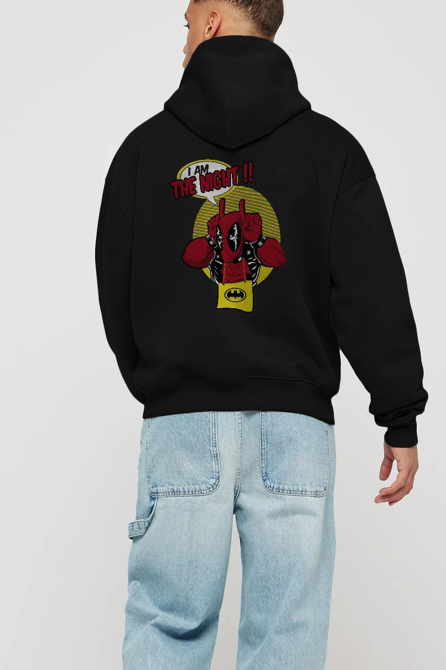 Deadpool (1) Arka Baskılı Hoodie Oversize Kapüşonlu Sweatshirt Erkek Kadın Unisex