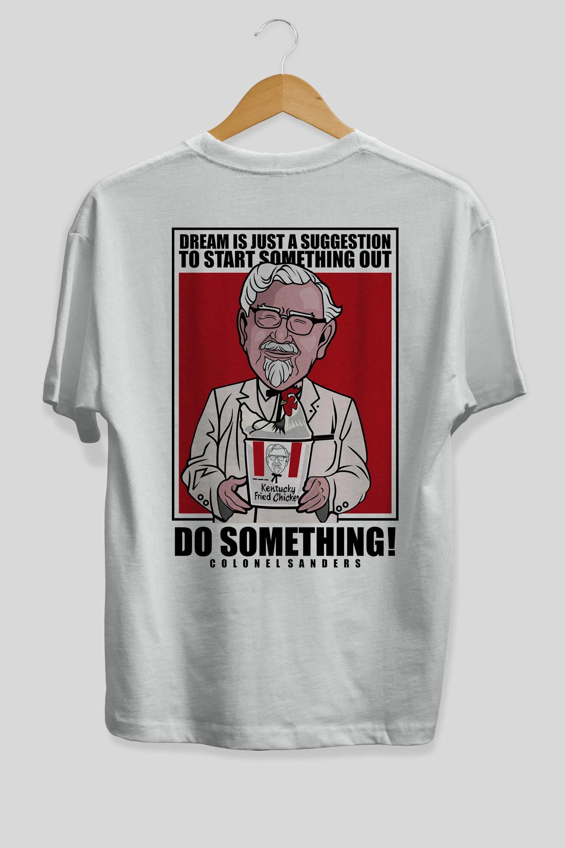 Colonel Sanders Arka Baskılı Oversize t-shirt Erkek Kadın Unisex %100 Pamuk tişort