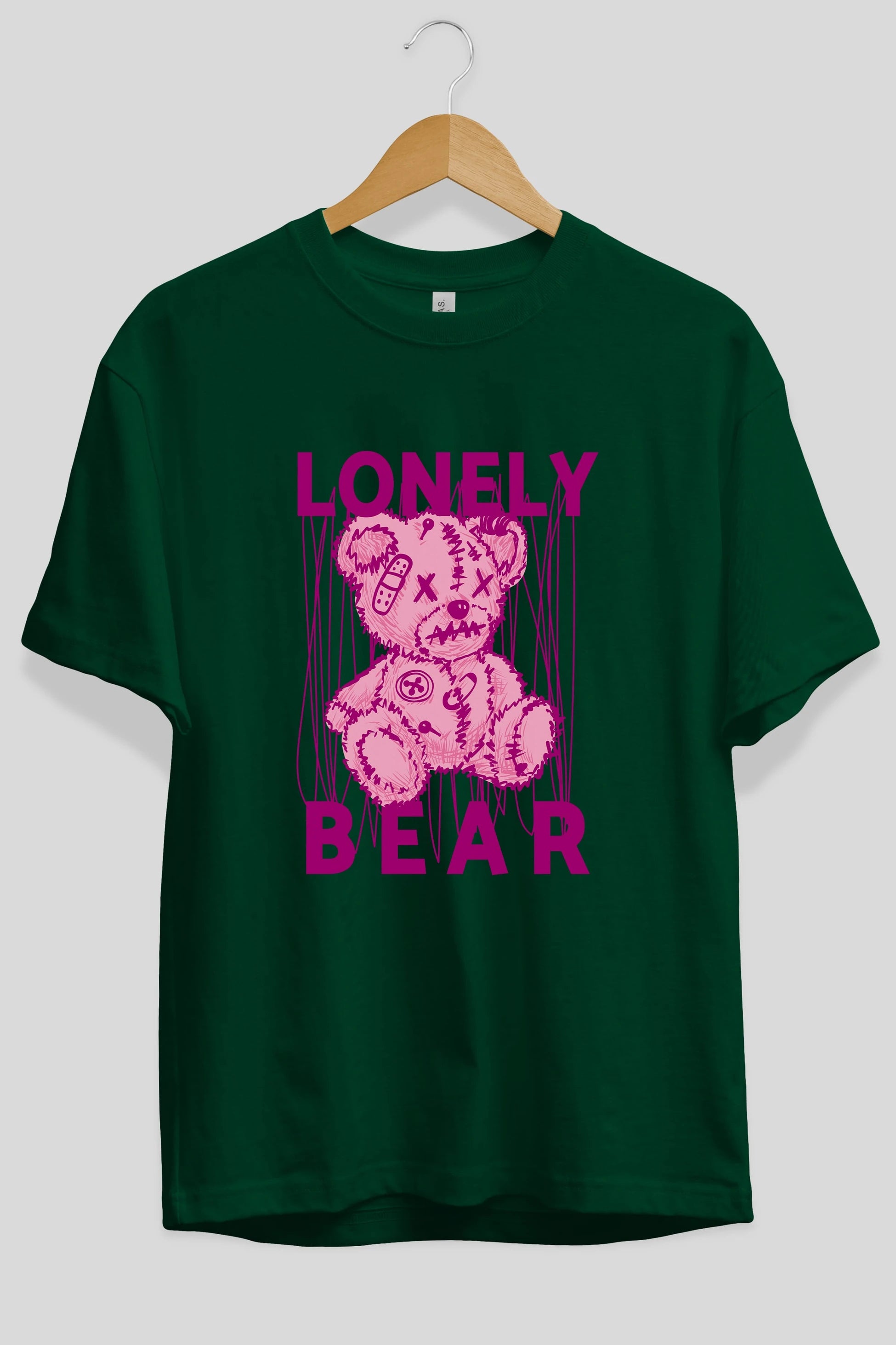 Lonely Bear Ön Baskılı Oversize t-shirt Erkek Kadın Unisex