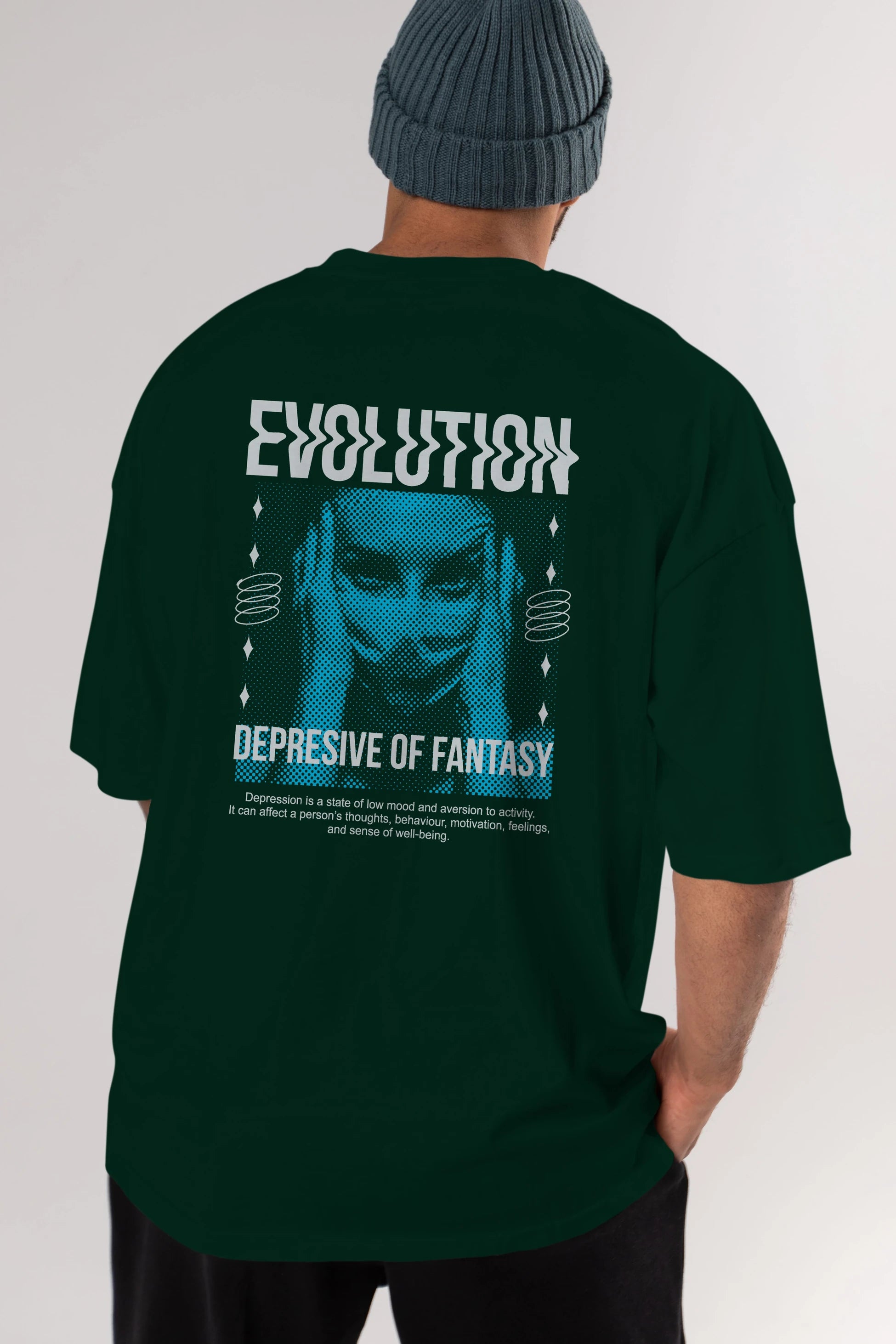 Evolution Arka Baskılı Oversize t-shirt Erkek Kadın Unisex