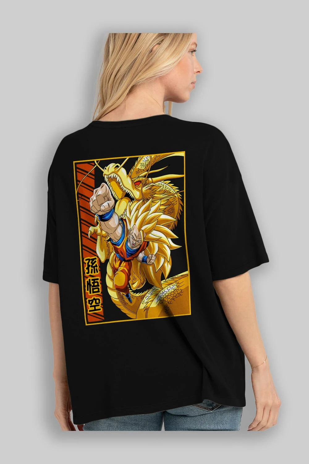 DragonBall Goku Anime Arka Baskılı Oversize t-shirt Erkek Kadın Unisex