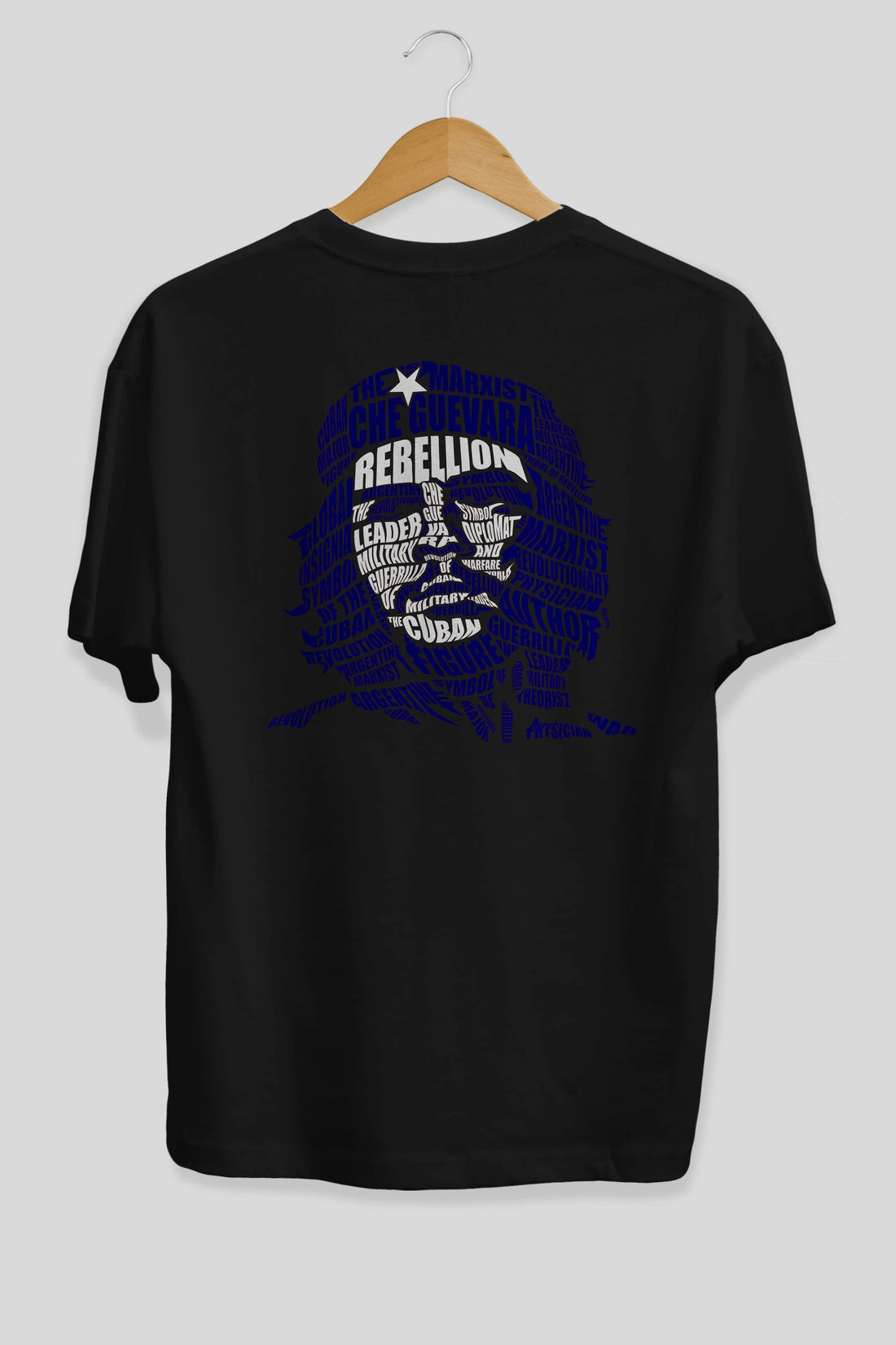 Che Guevara Calligram Arka Baskılı Oversize t-shirt %100 pamuk Erkek Kadın Unisex